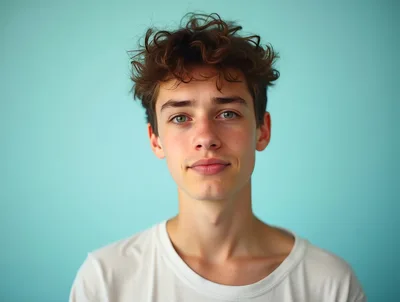 Portrait Of A Young Man With Messy Hair