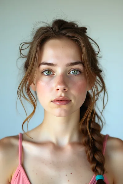 Portrait Of A Young Woman With Braided Hair