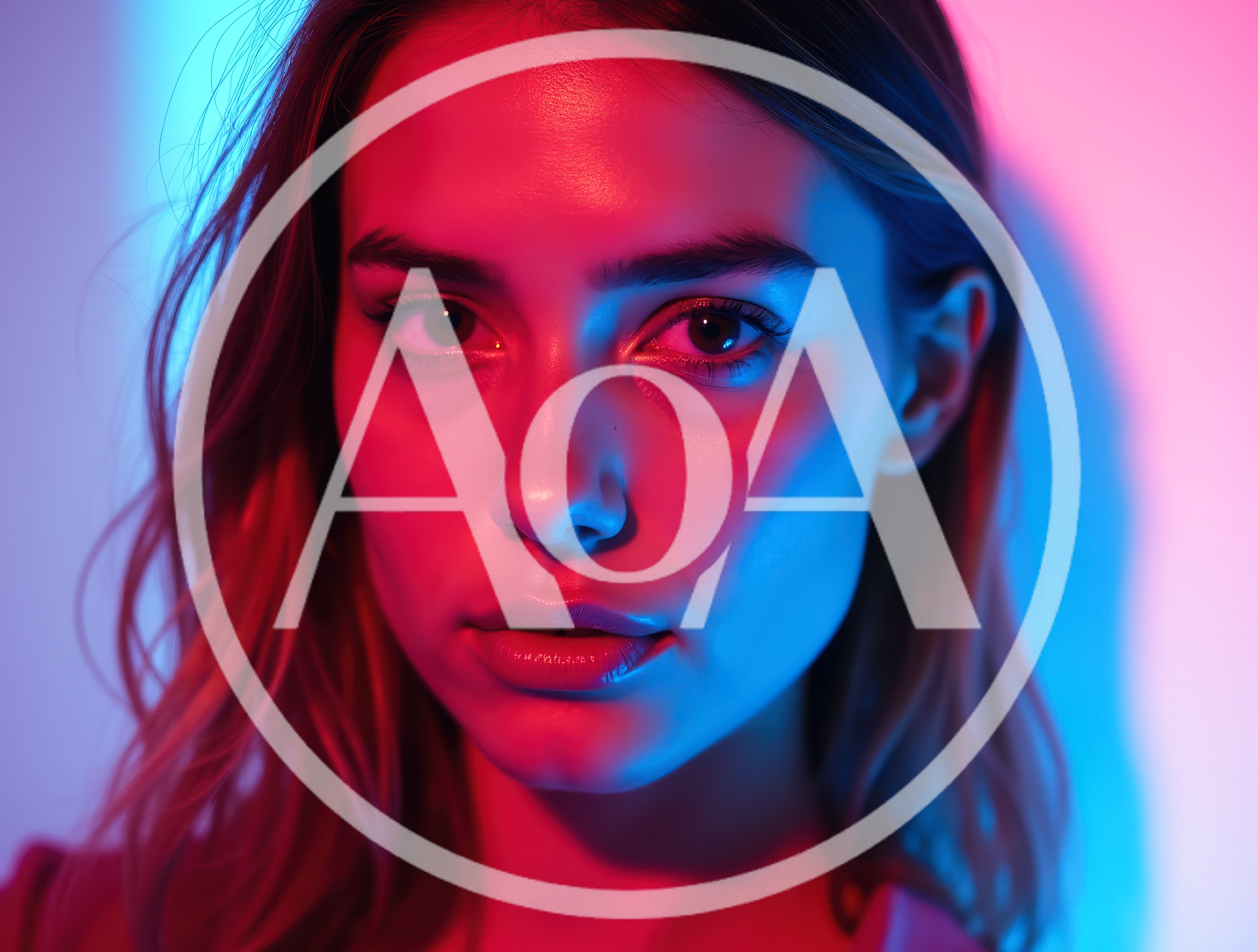 Portrait Of A Young Woman With Neon Lighting