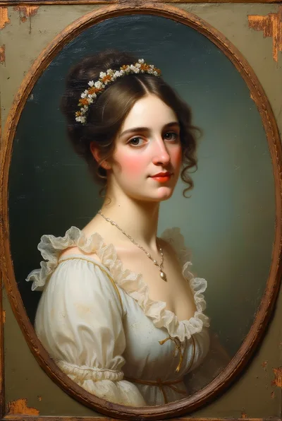 Portrait Of A Young Woman In Regency Style