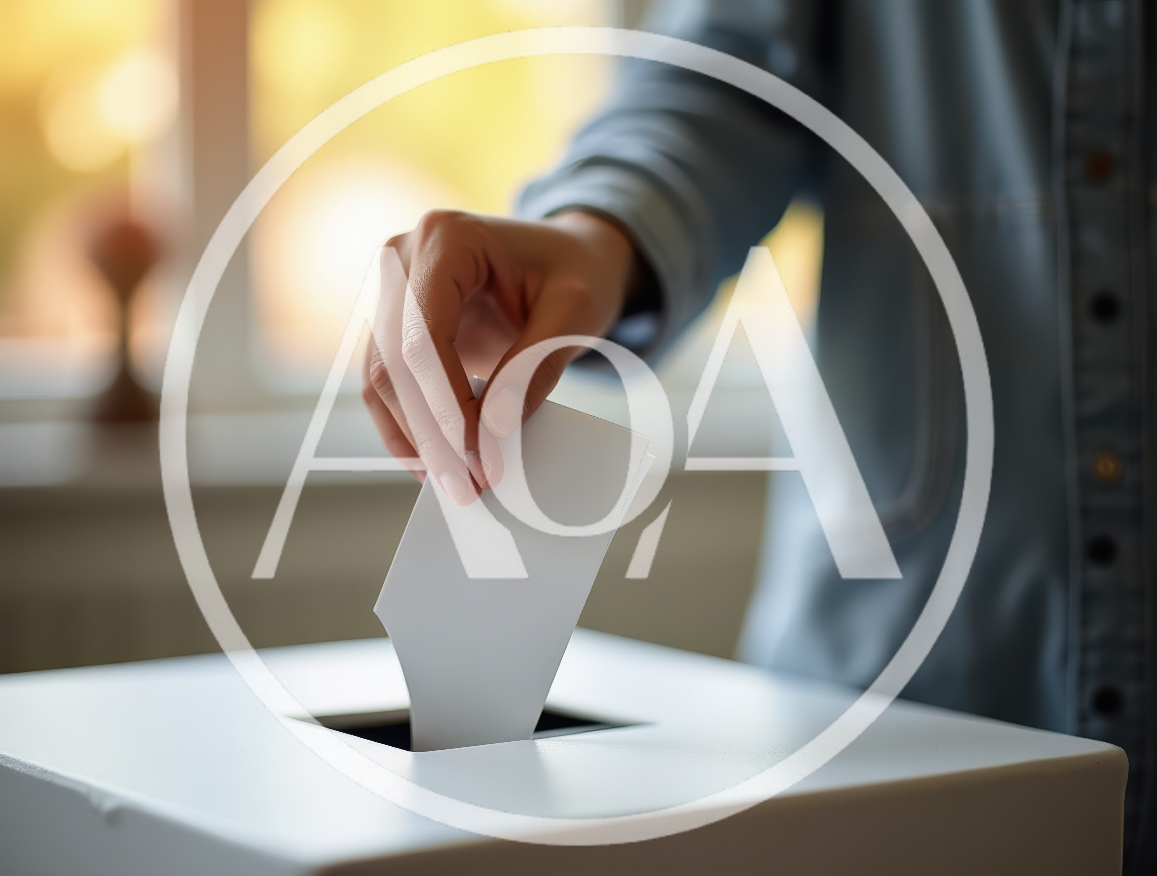 Person Casting A Vote In A Ballot Box