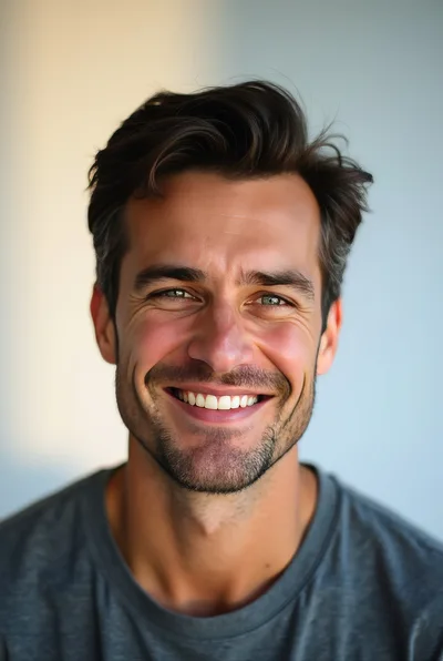 Portrait Of A Smiling Man With Stubble