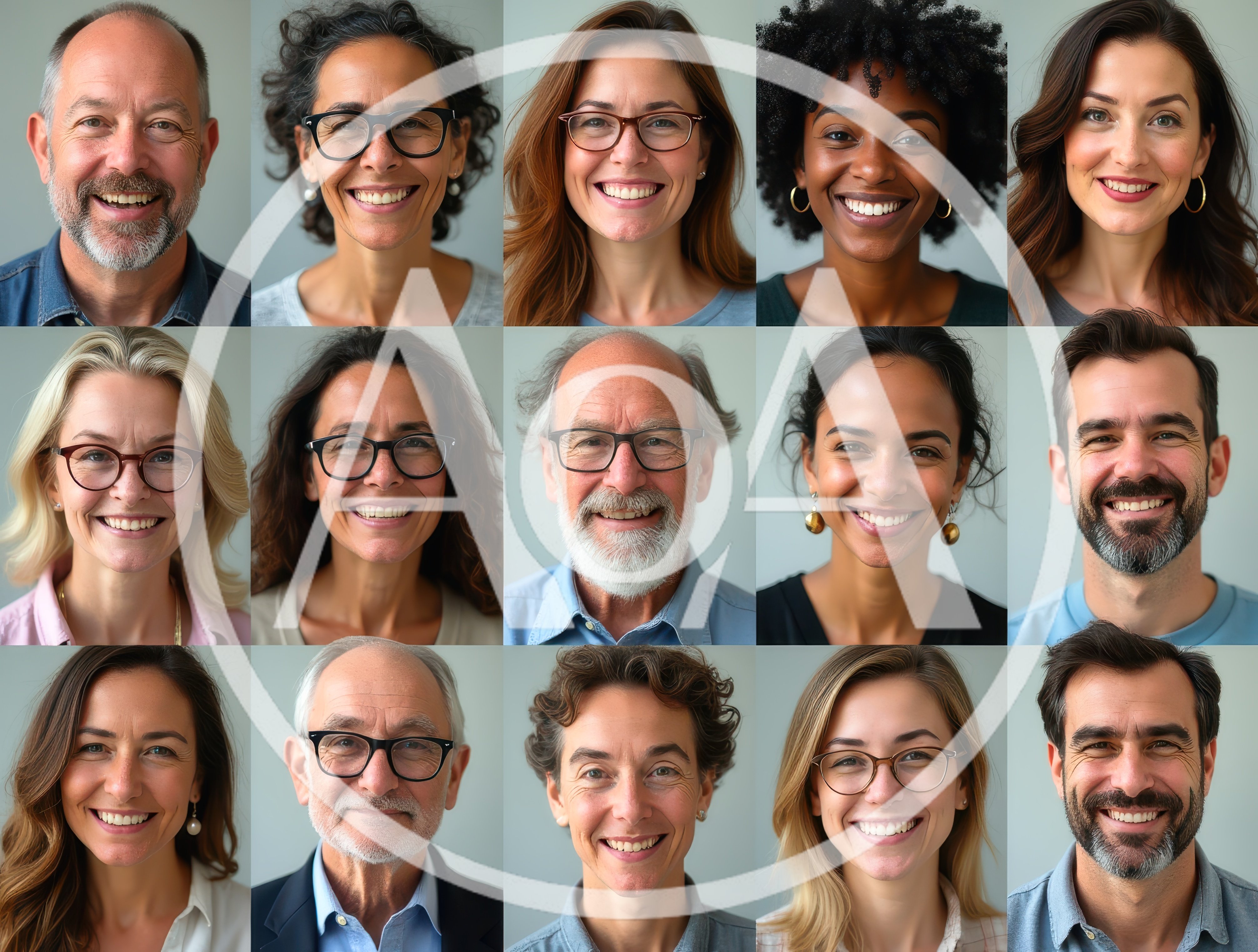 Diverse Group Of Smiling People Portrait Collage
