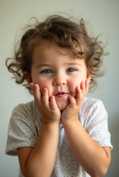 Portrait Of A Toddler With Curly Hair
