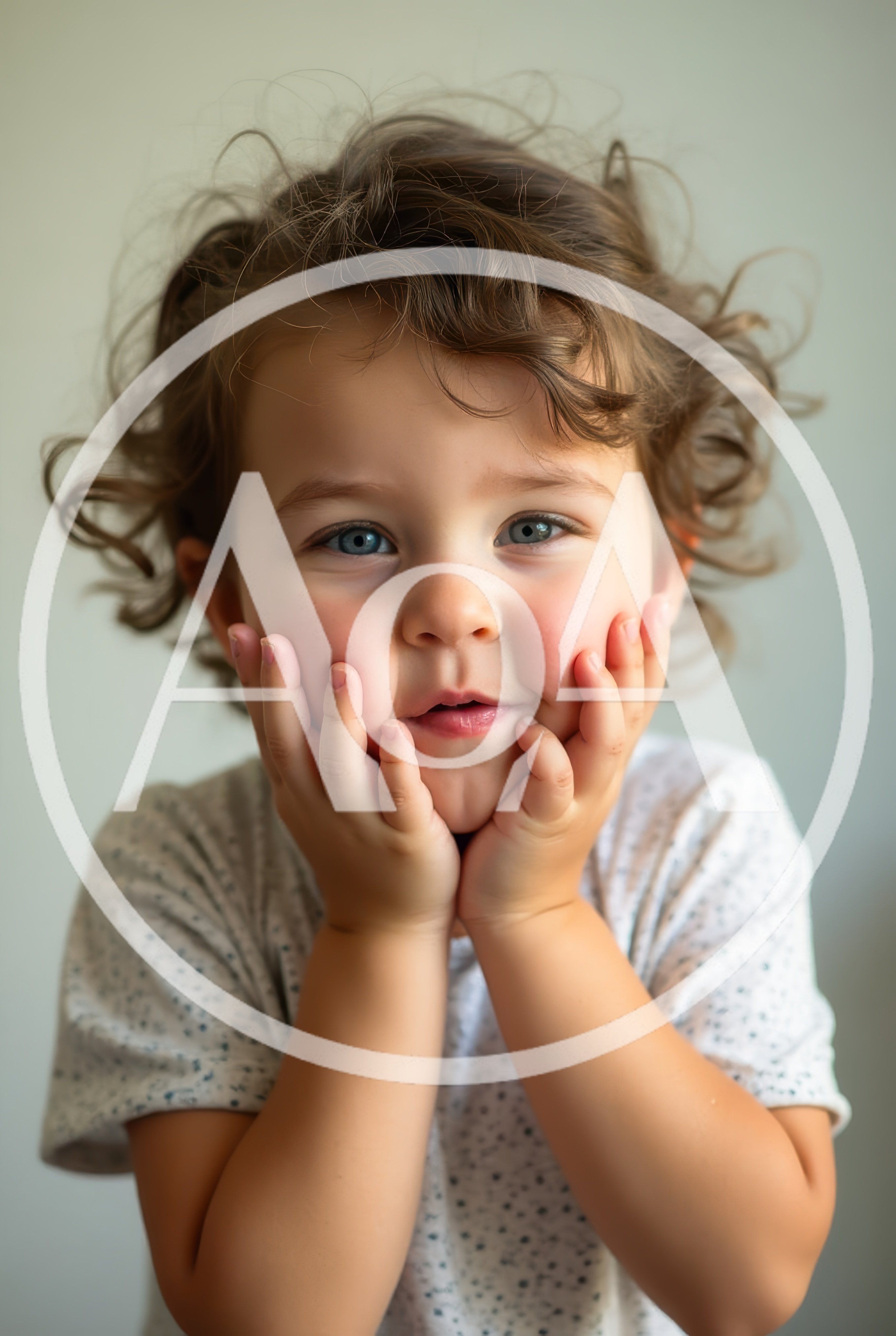 Portrait Of A Toddler With Curly Hair