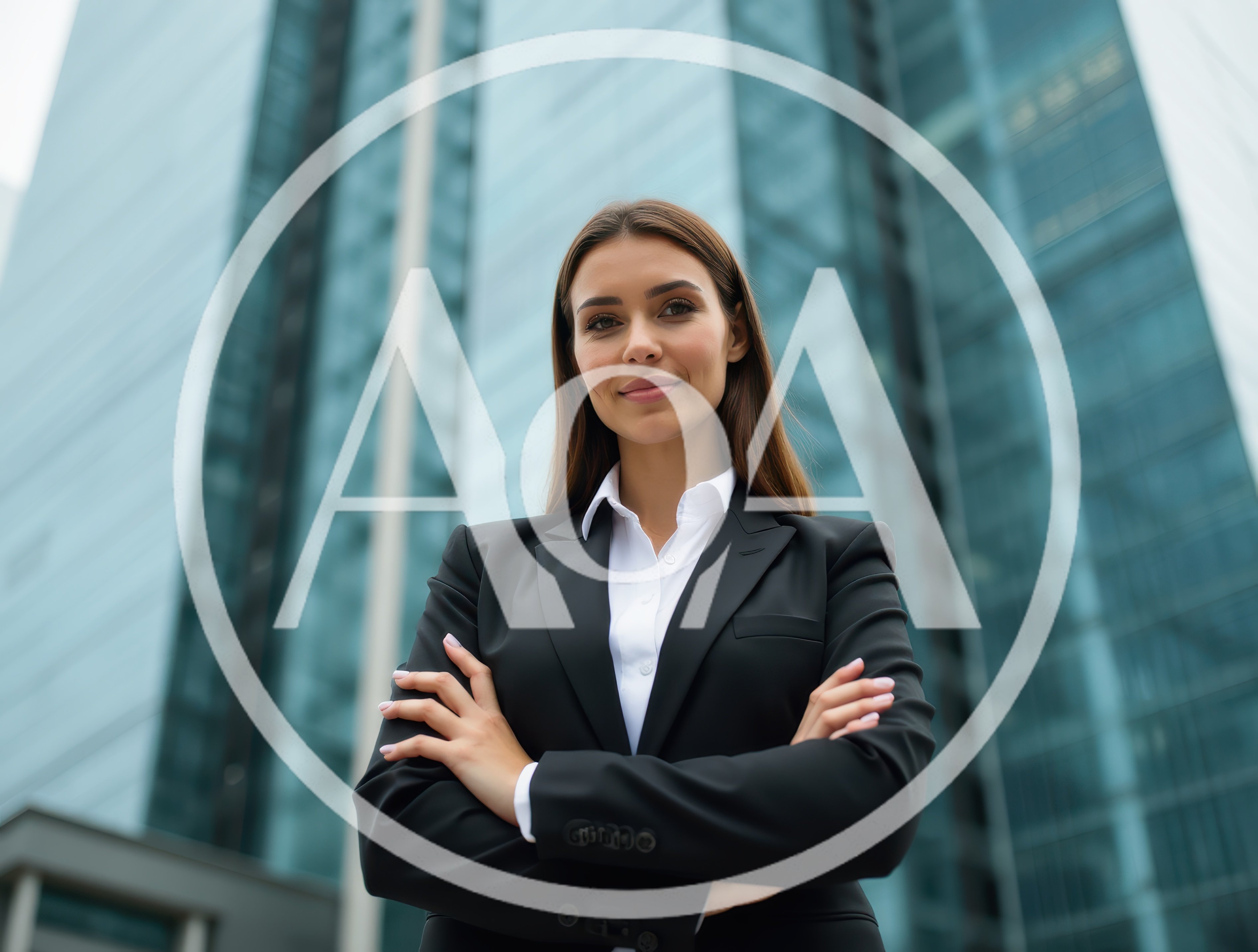 Confident Businesswoman Standing With Arms Crossed Outside Office Building