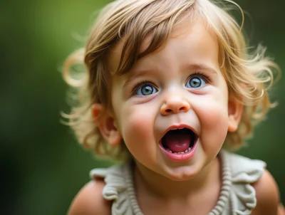 Toddler With Wide Eyes And Open Mouth Expression
