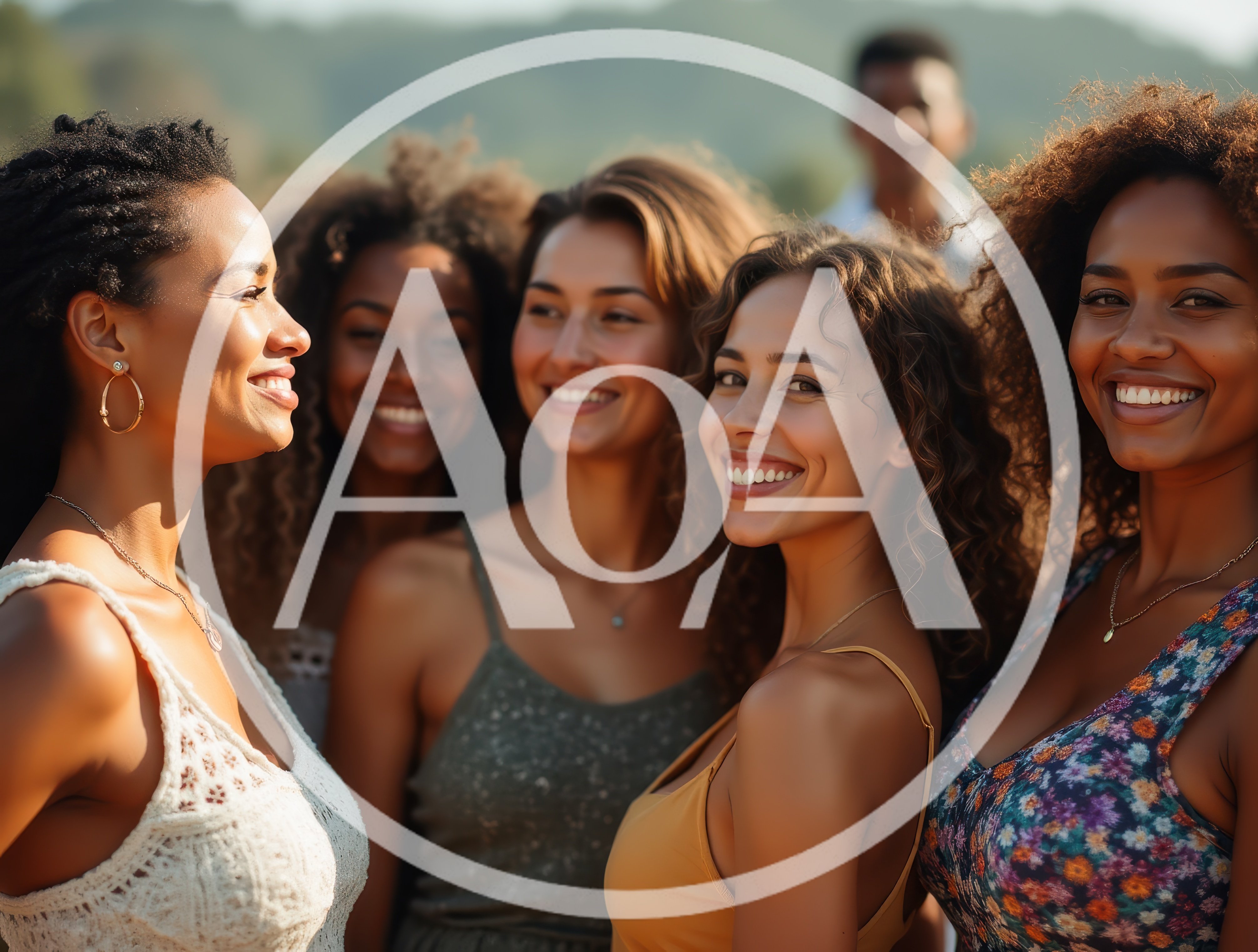 Diverse Group Of Smiling Women Outdoors