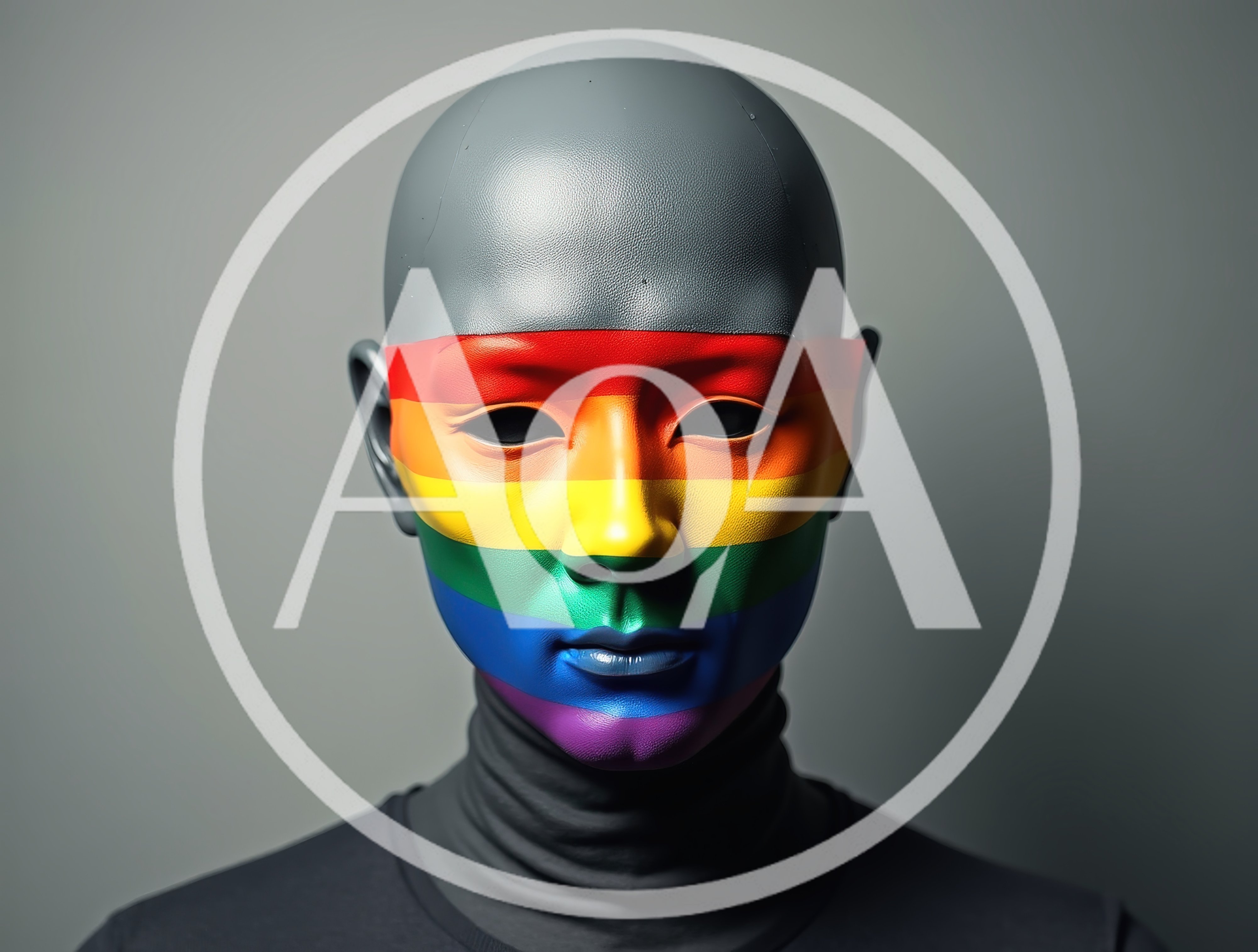 Humanoid Mannequin With Rainbow Pride Flag Face Paint
