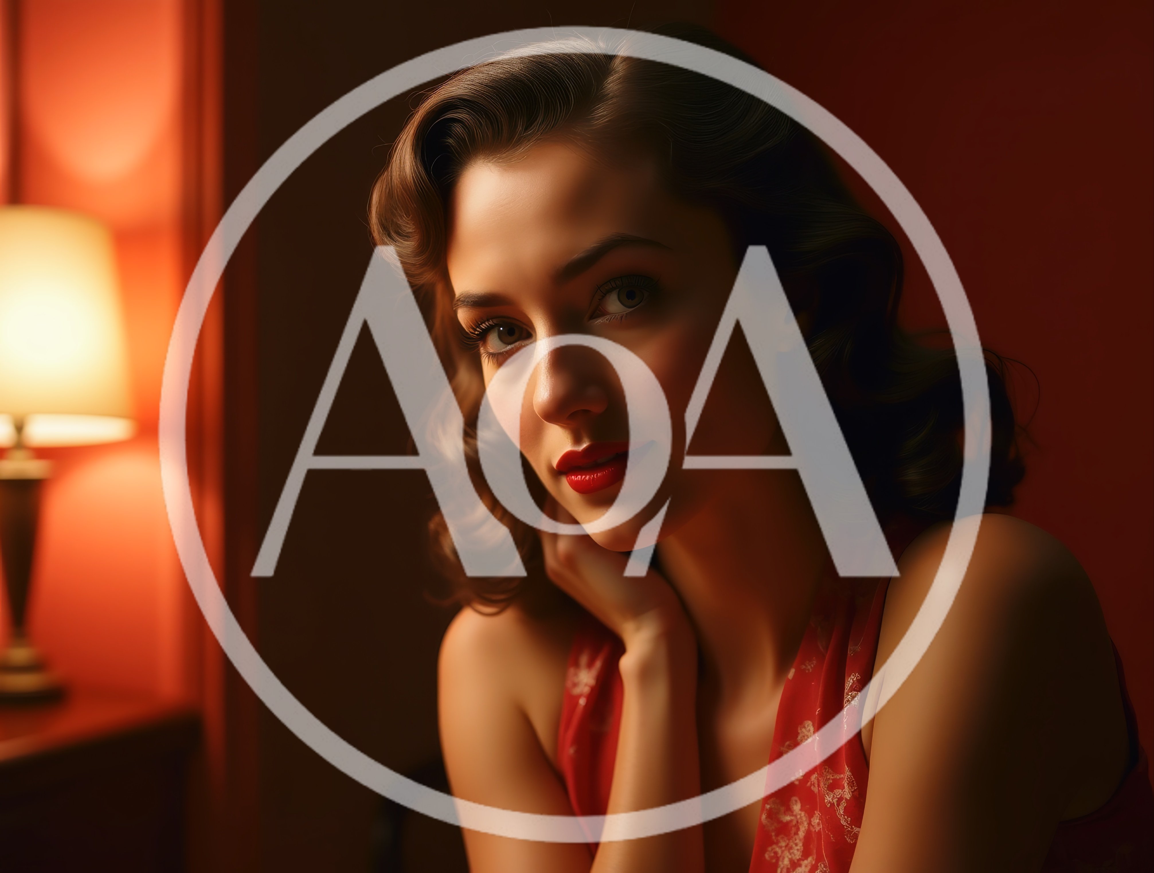 Elegant Woman With Vintage Hairstyle In Dimly Lit Room