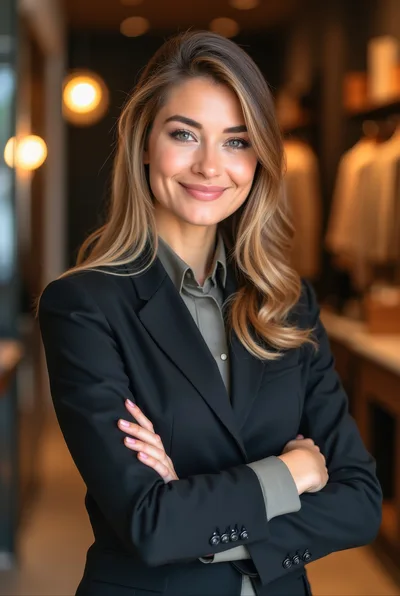Professional Businesswoman Standing With Arms Crossed