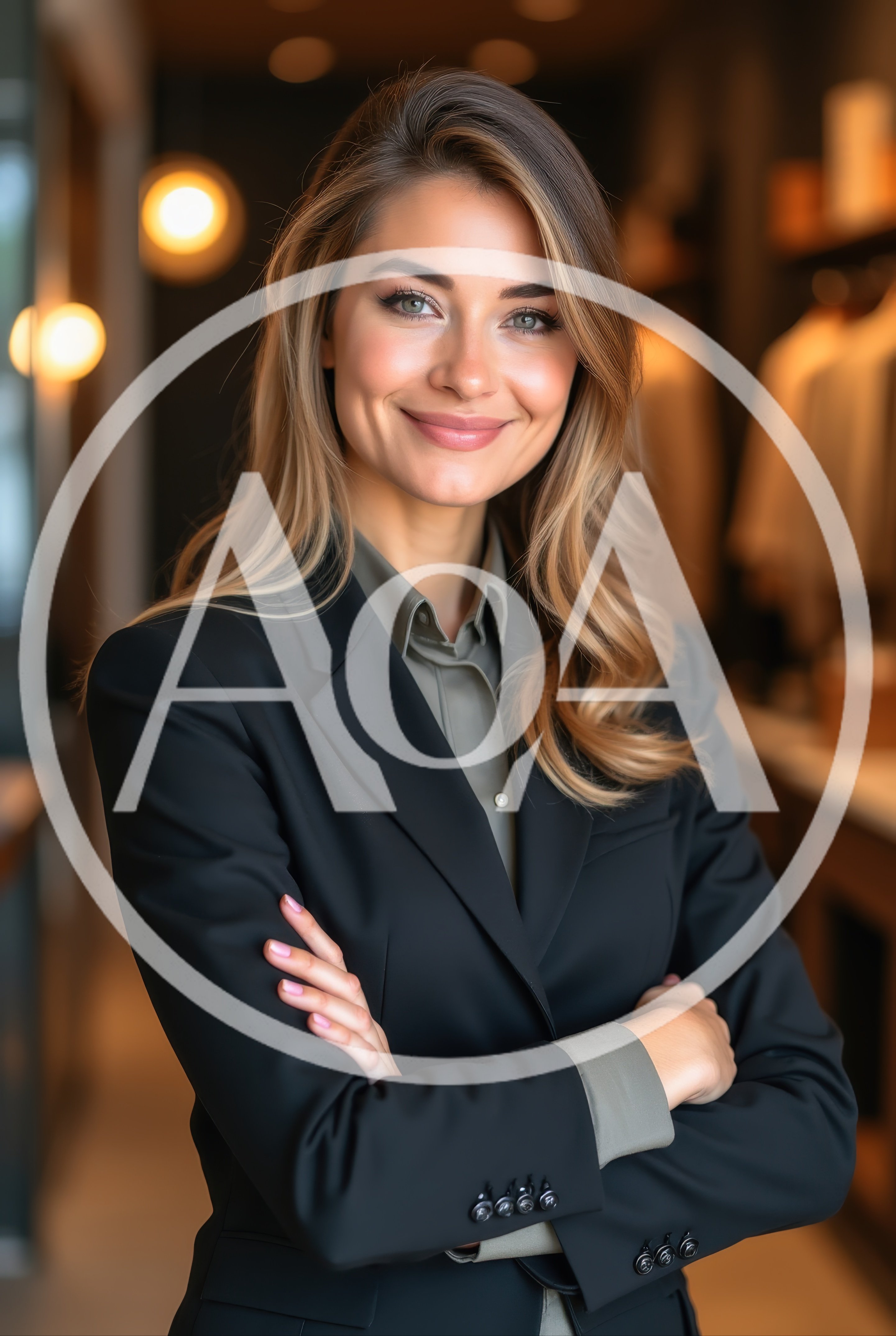 Professional Businesswoman Standing With Arms Crossed