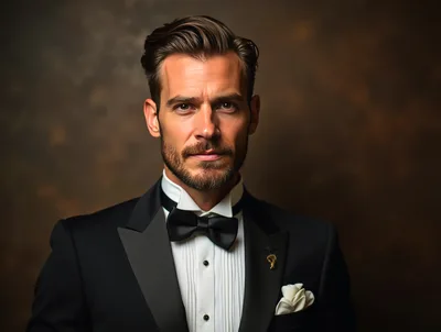 Portrait Of A Sophisticated Man In A Tuxedo