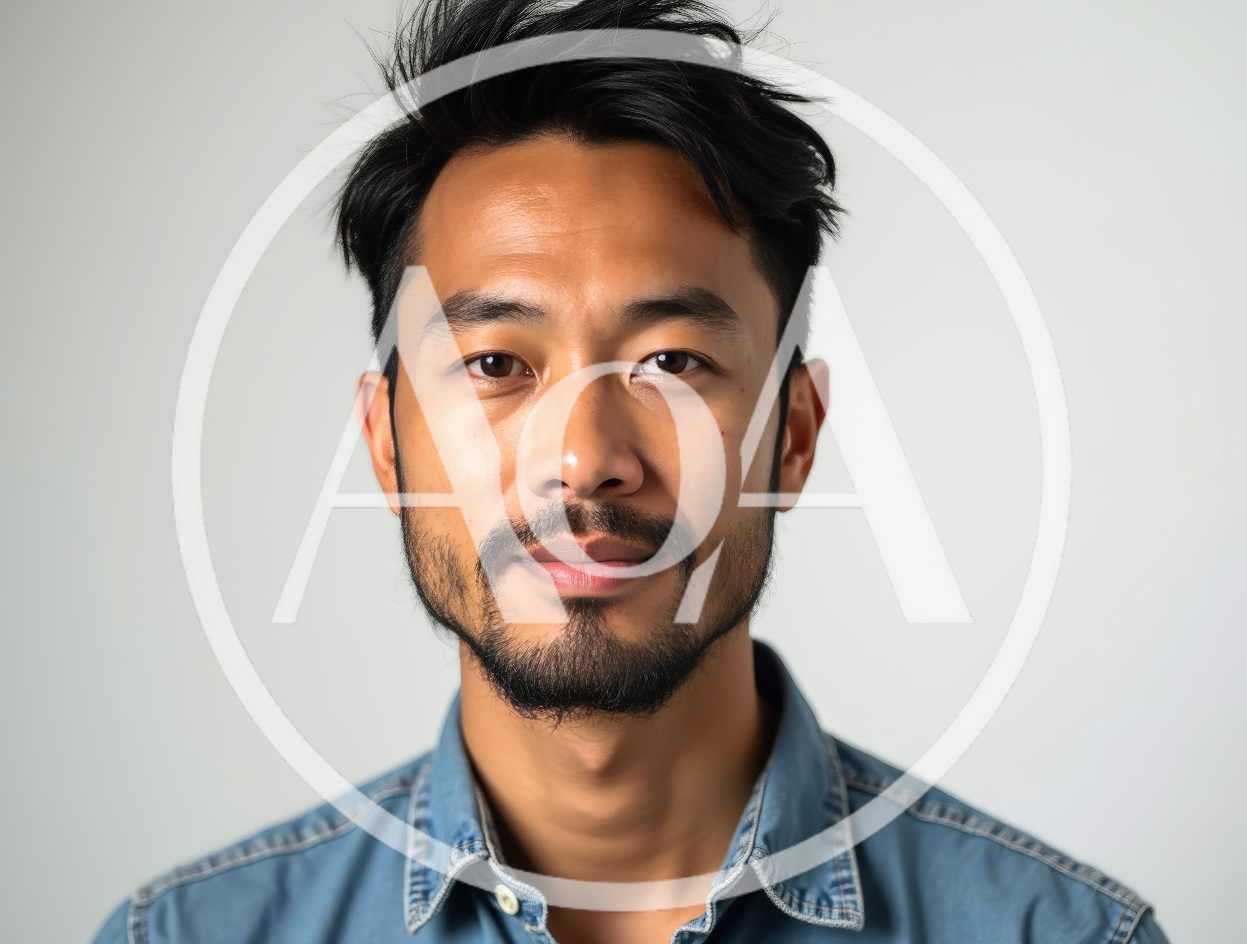 Portrait Of A Young Asian Man With A Beard