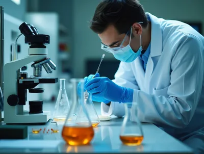 Scientist Conducting Chemical Research In A Laboratory