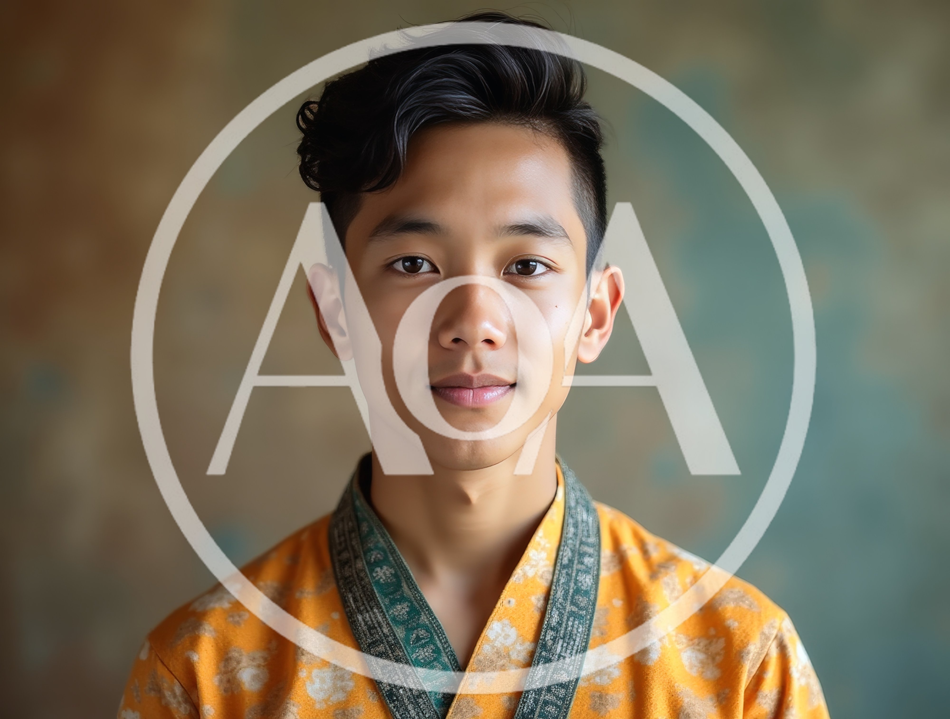 Portrait Of A Young Asian Man In Traditional Clothing