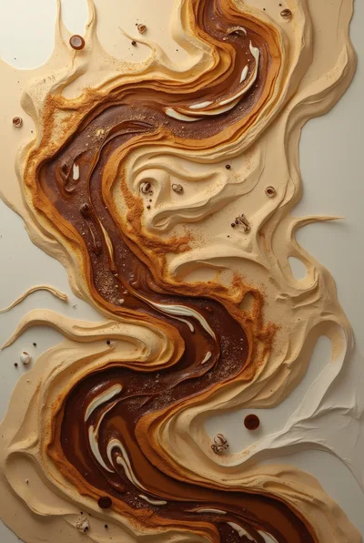 Abstract Swirls Of Creamy Caramel And Chocolate