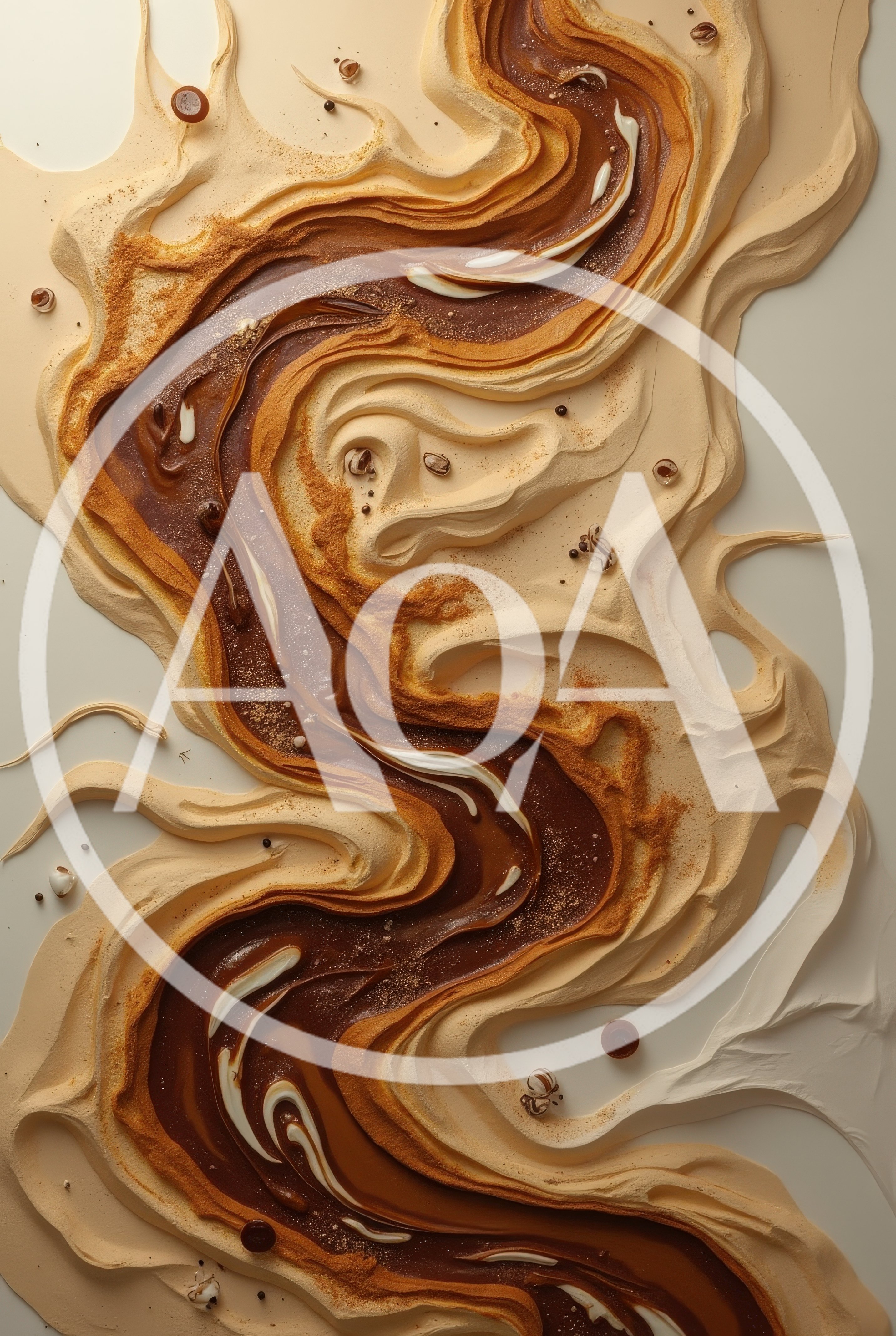 Abstract Swirls Of Creamy Caramel And Chocolate