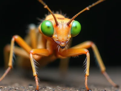 Macro Close Up Of A Green Eyed Wasp