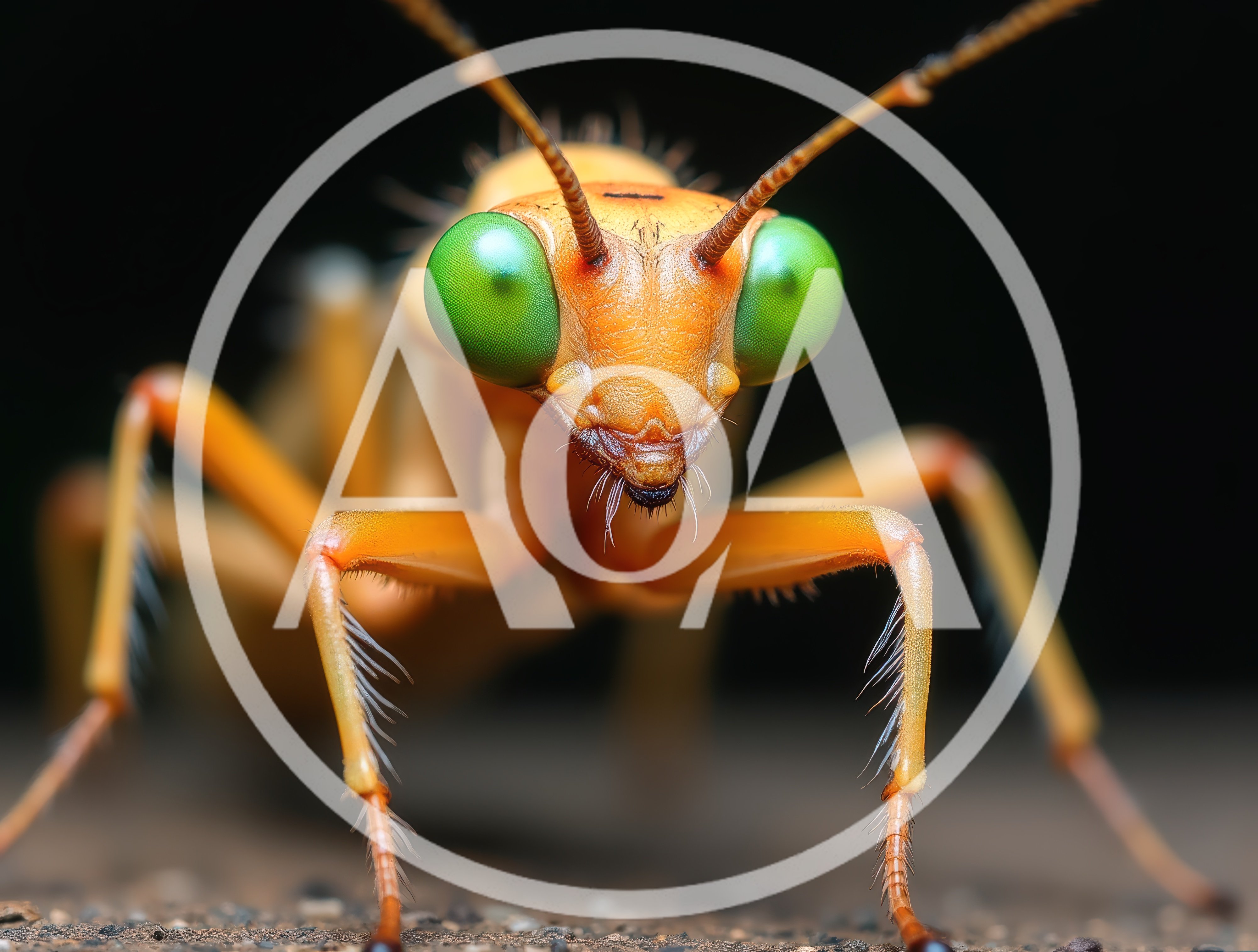 Macro Close Up Of A Green Eyed Wasp