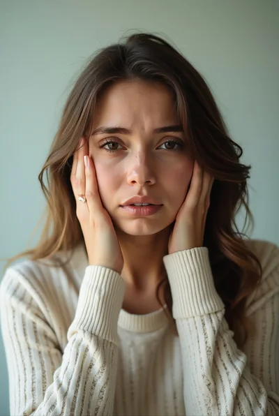 Portrait Of A Young Woman Expressing Sadness