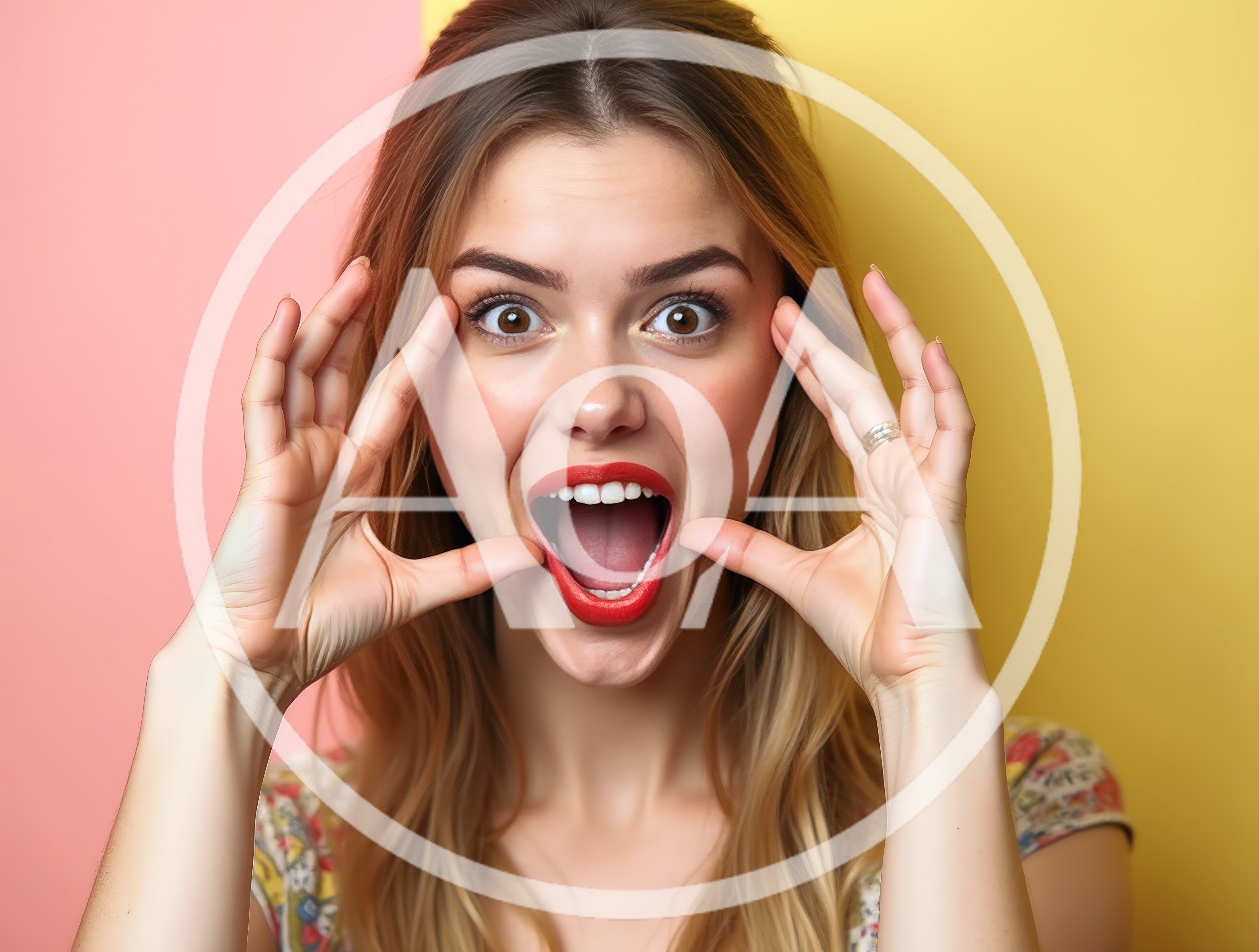 Surprised Young Woman With Mouth Open