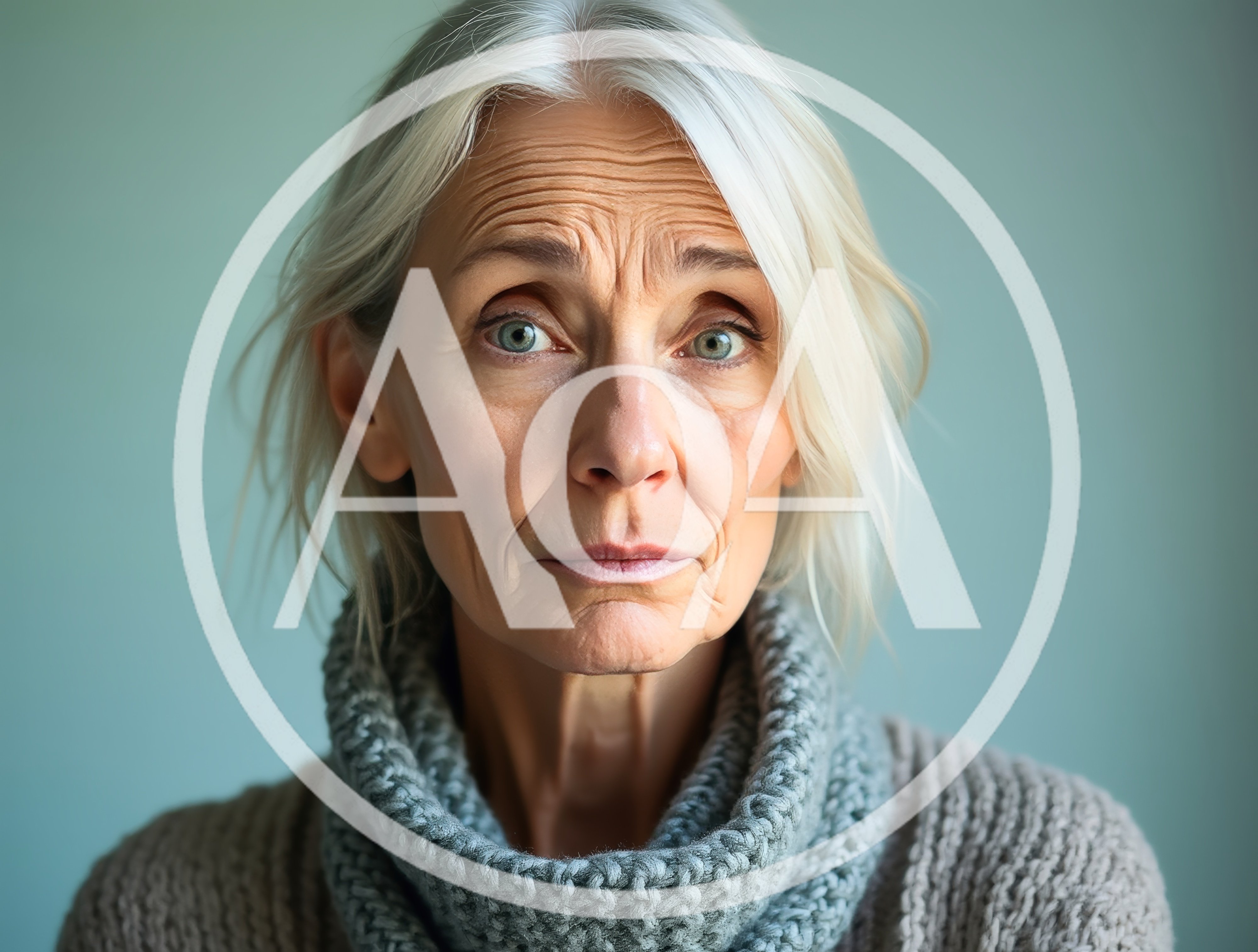Portrait Of A Mature Woman With Gray Hair