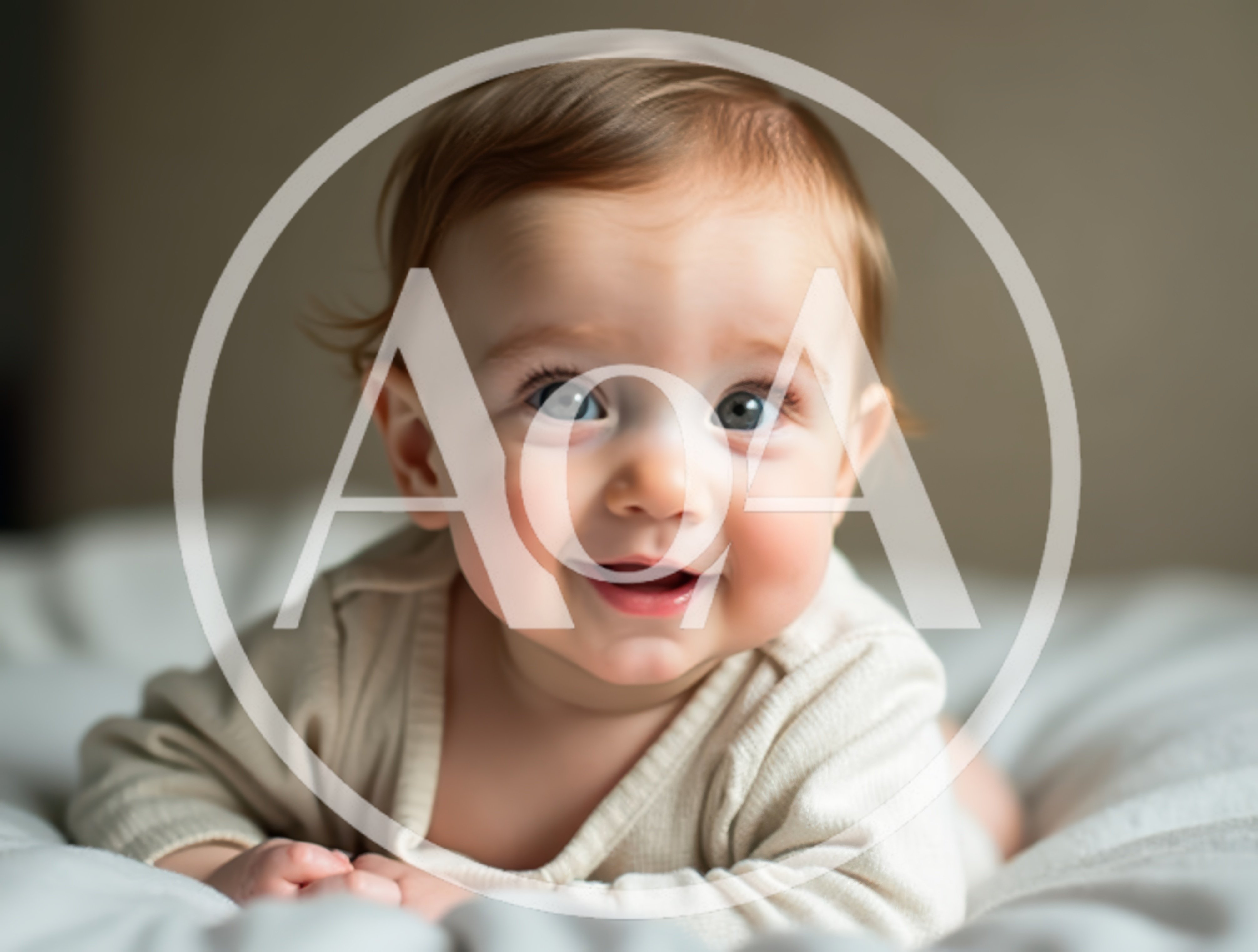 Happy Baby Lying On A Soft Bed