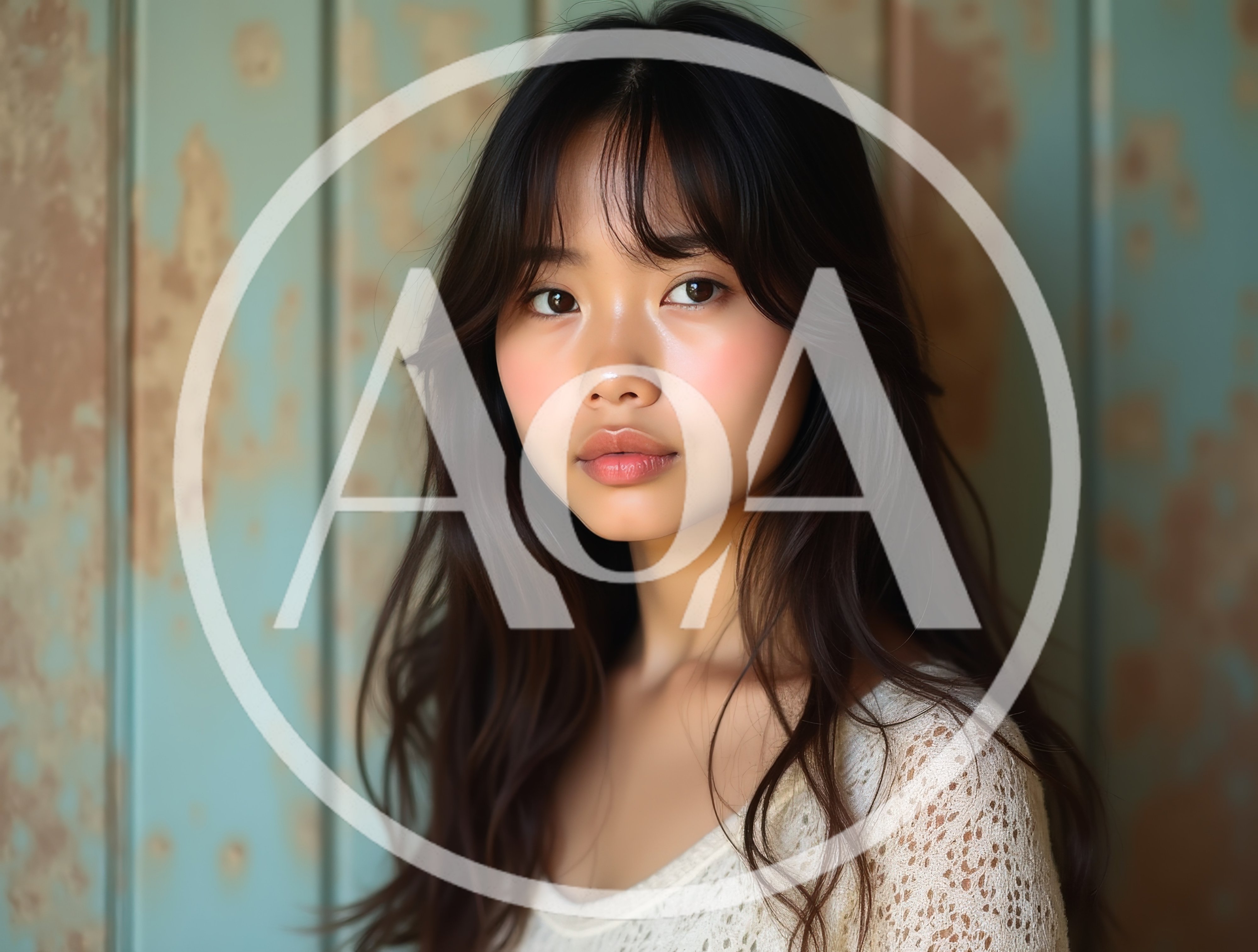 Portrait Of A Young Asian Woman With Long Hair