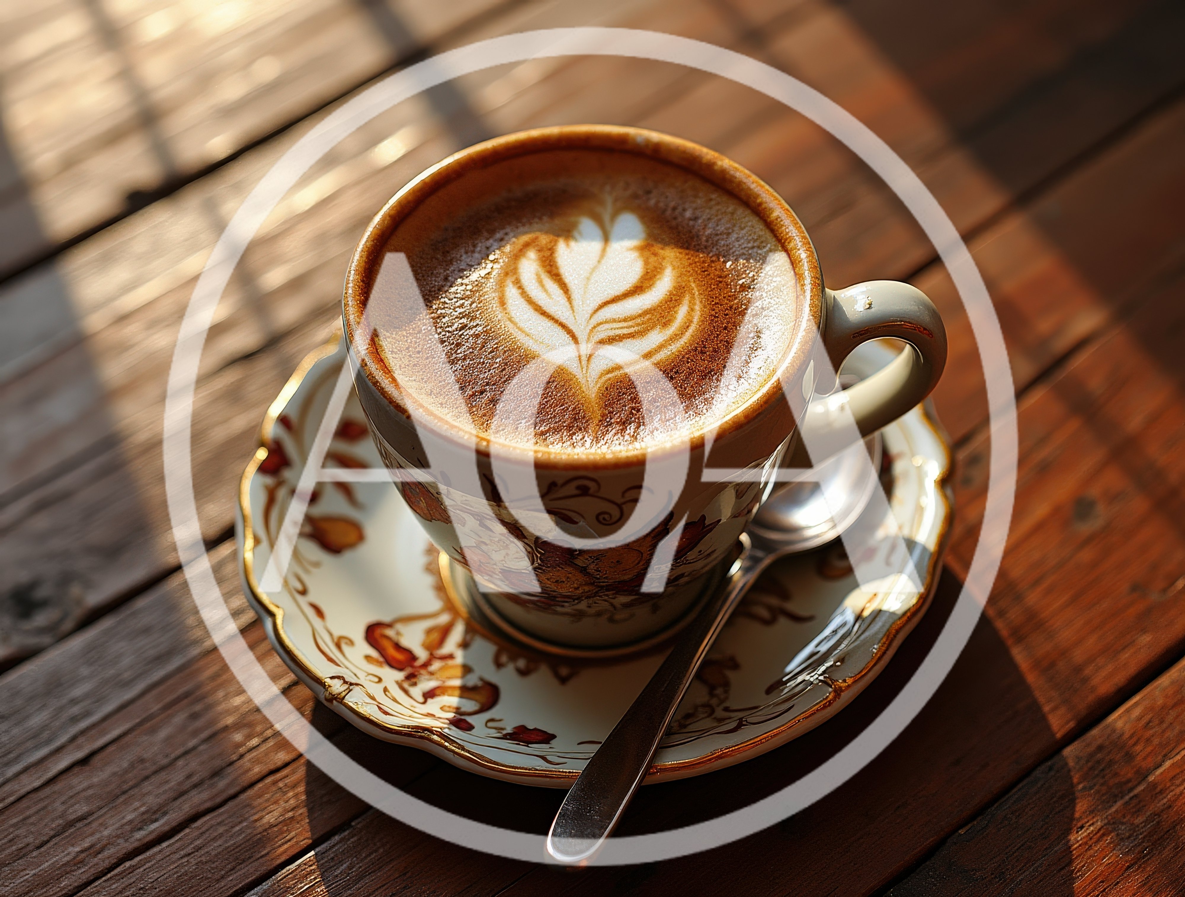Latte Art In An Ornate Vintage Porcelain Cup