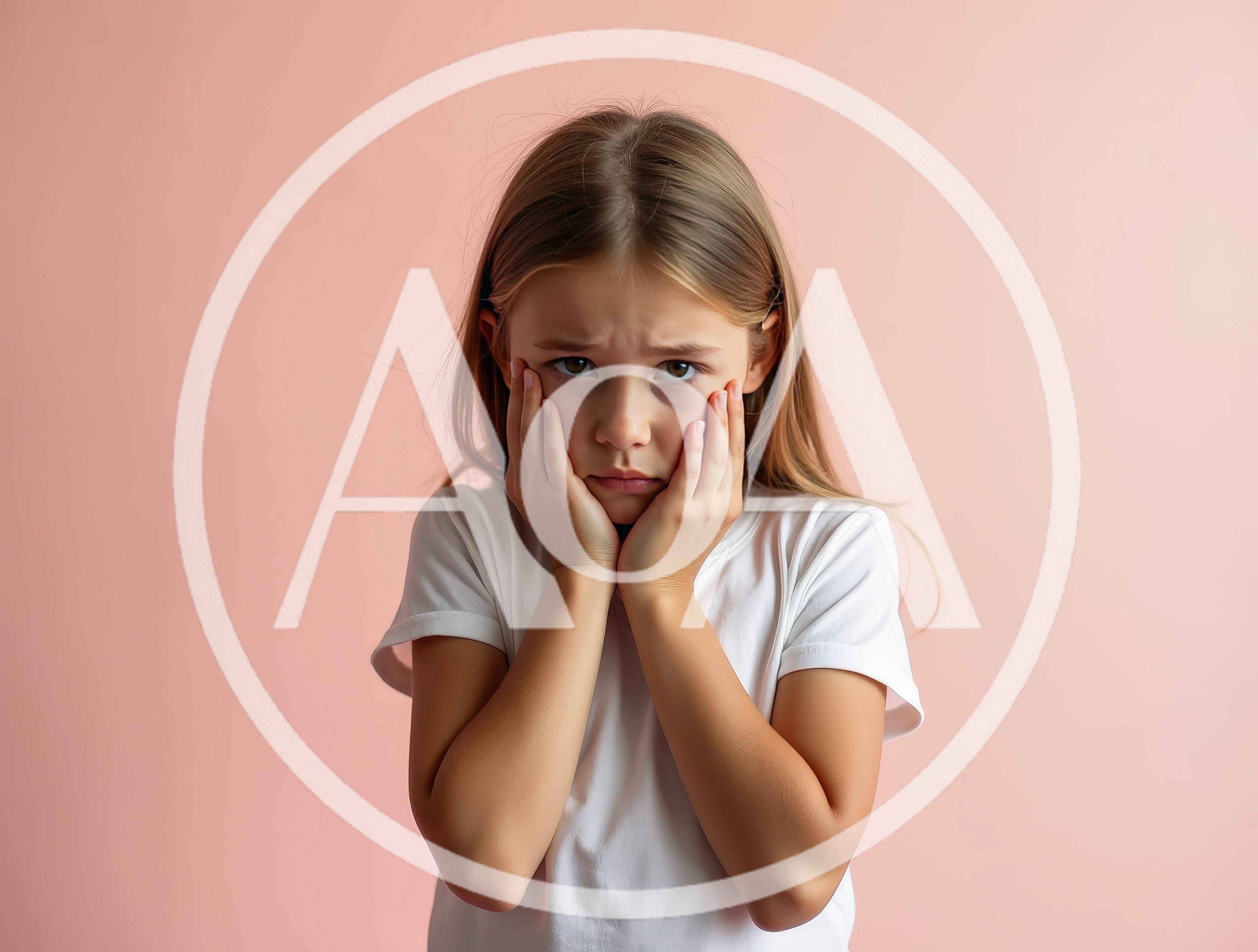 Sad Young Girl Holding Her Face