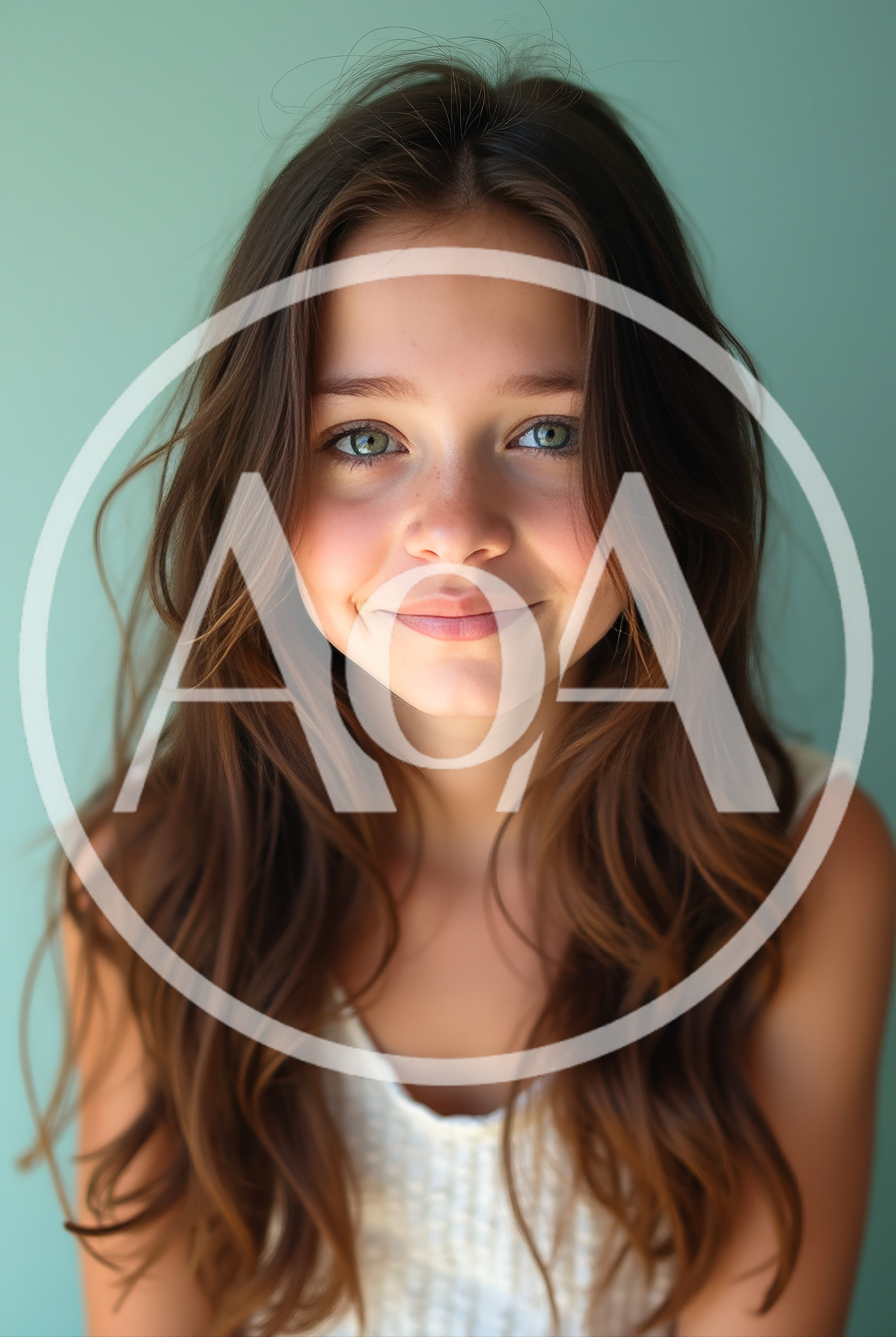 Portrait Of A Young Girl With Green Eyes