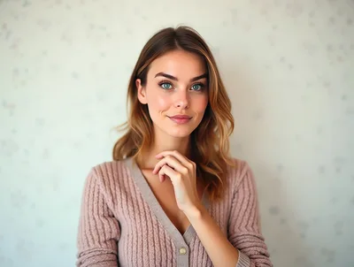 Portrait Of A Young Woman With Natural Makeup