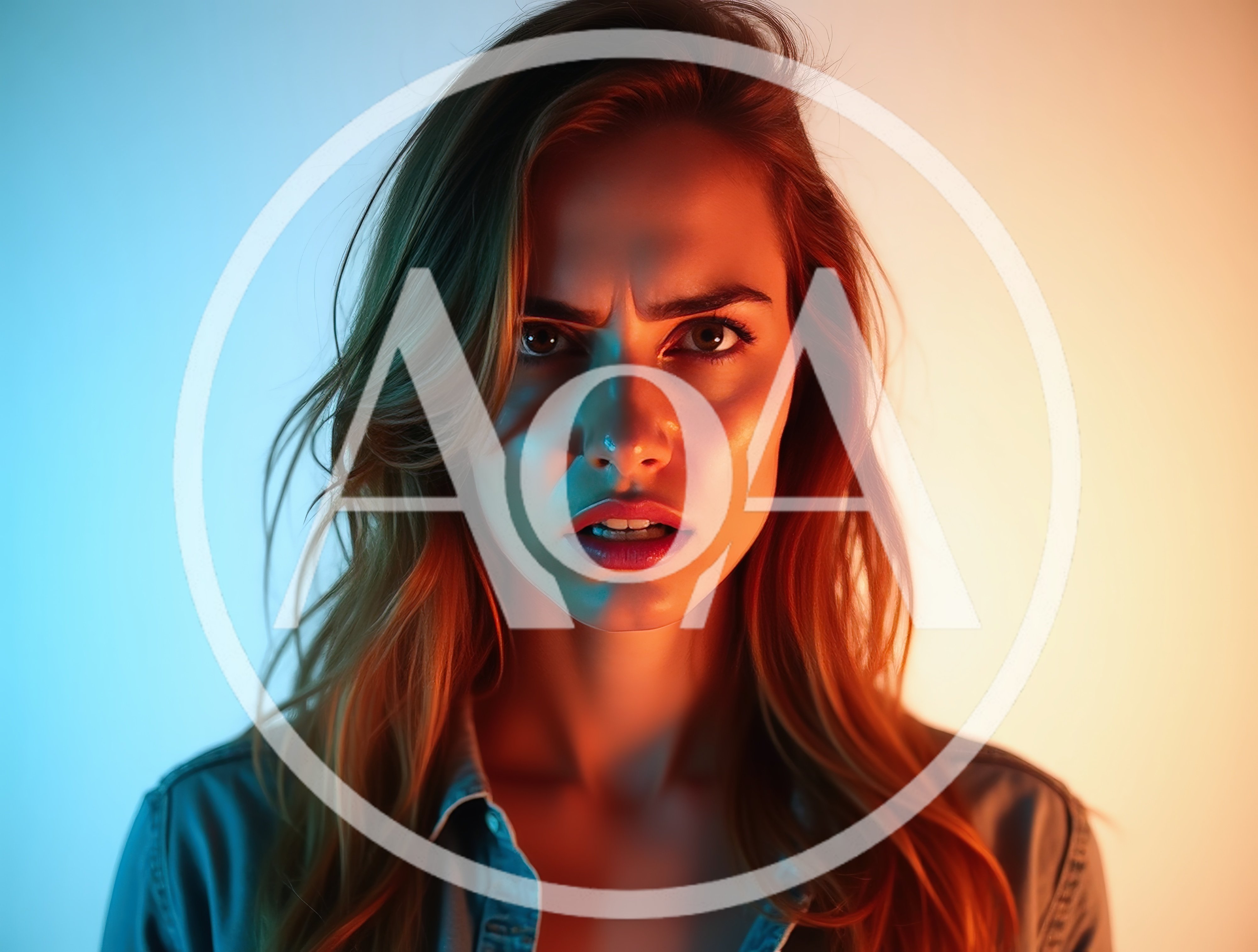 Portrait Of A Serious Woman With Dual Lighting