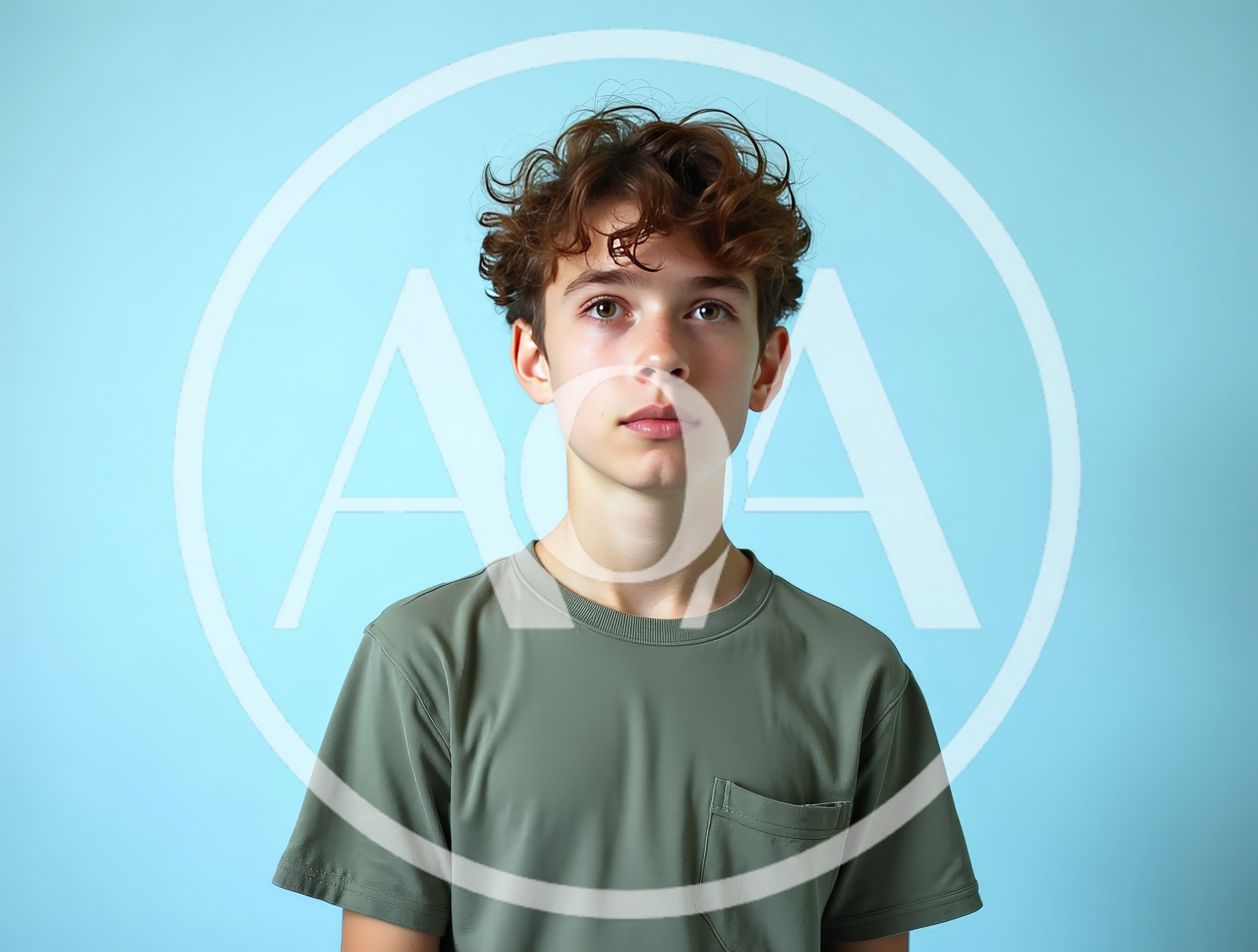 Portrait Of A Young Man With Curly Hair