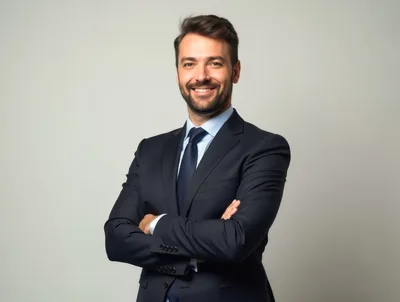 Professional Businessman Smiling With Arms Crossed