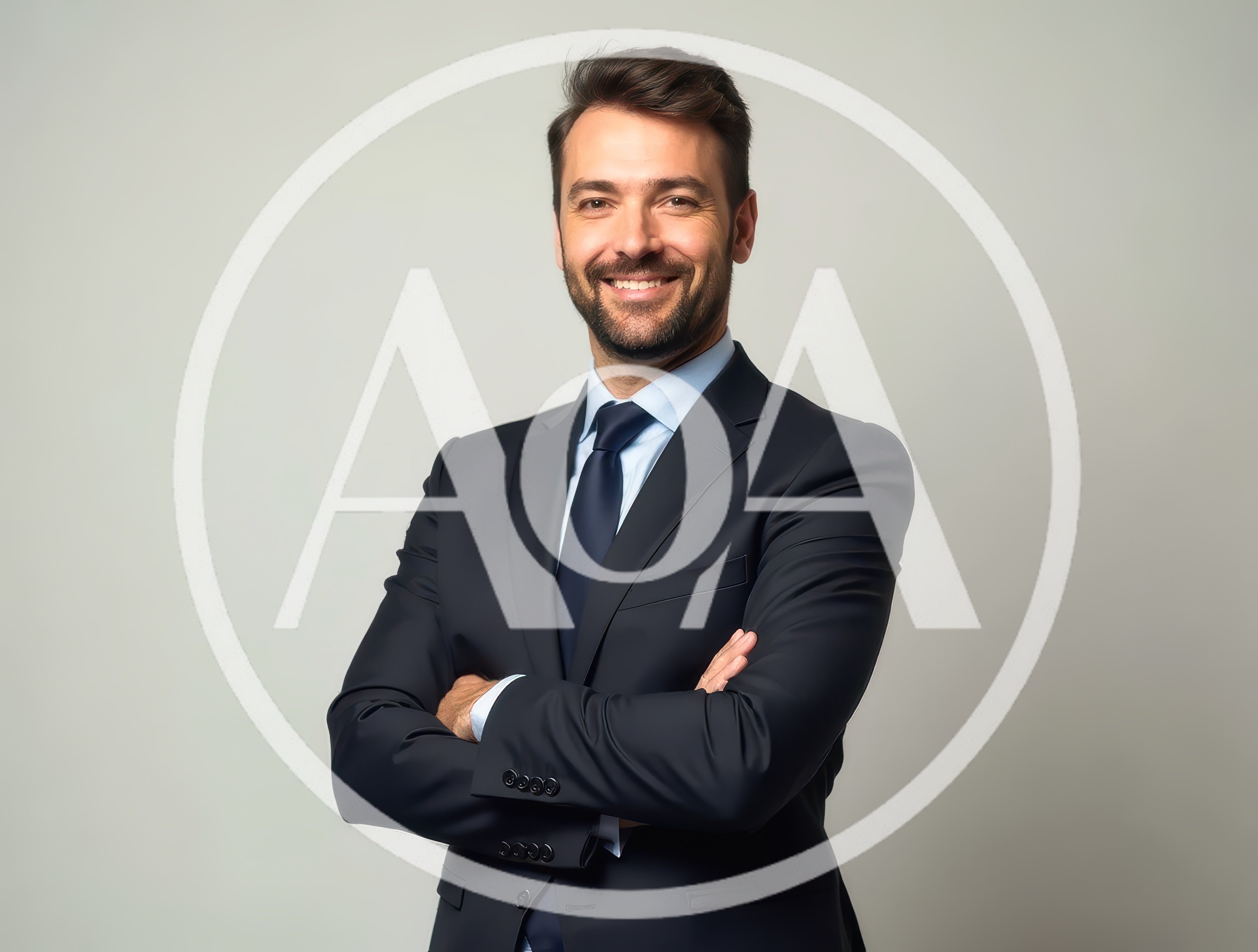Professional Businessman Smiling With Arms Crossed