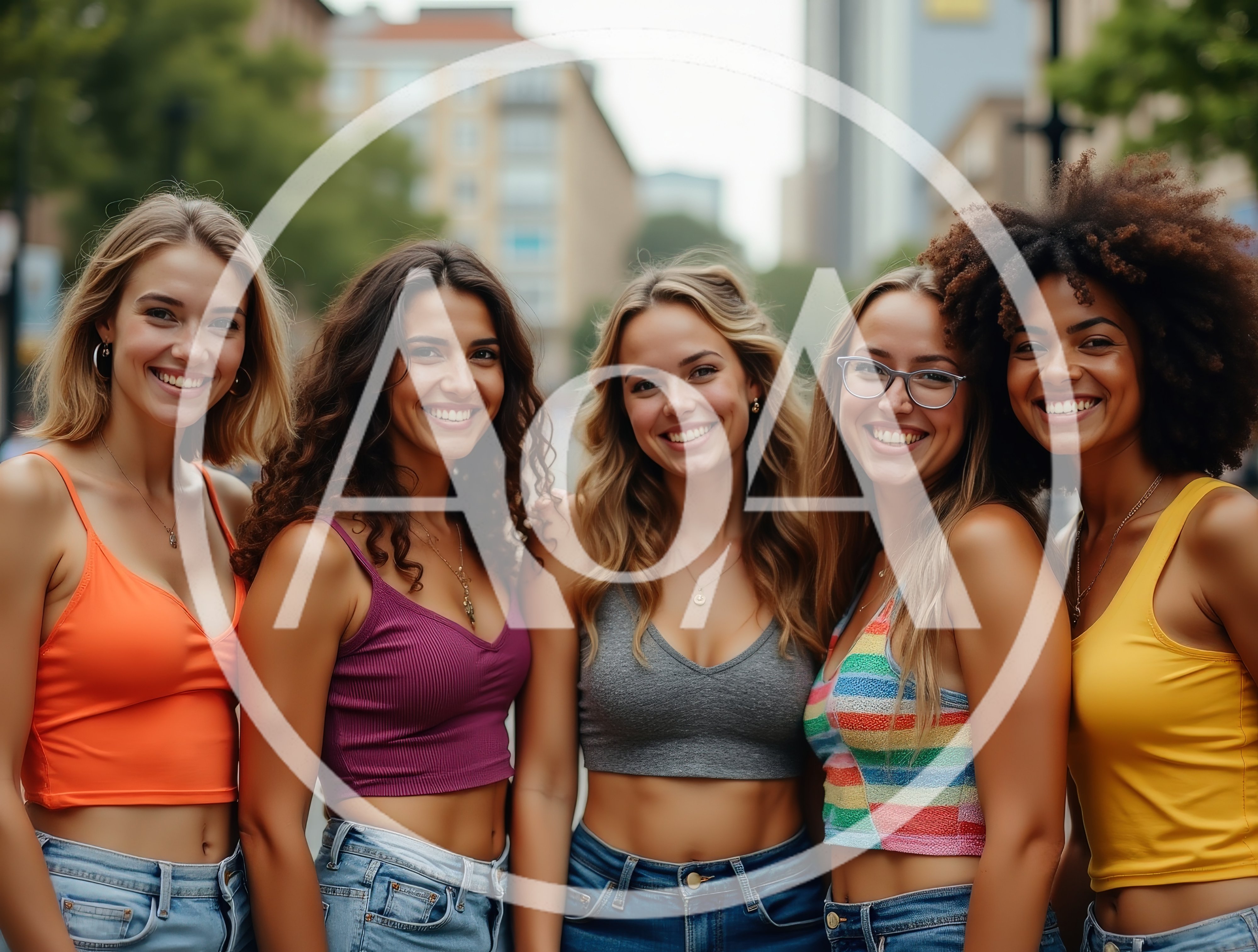 Group Of Diverse Young Women Smiling Outdoors