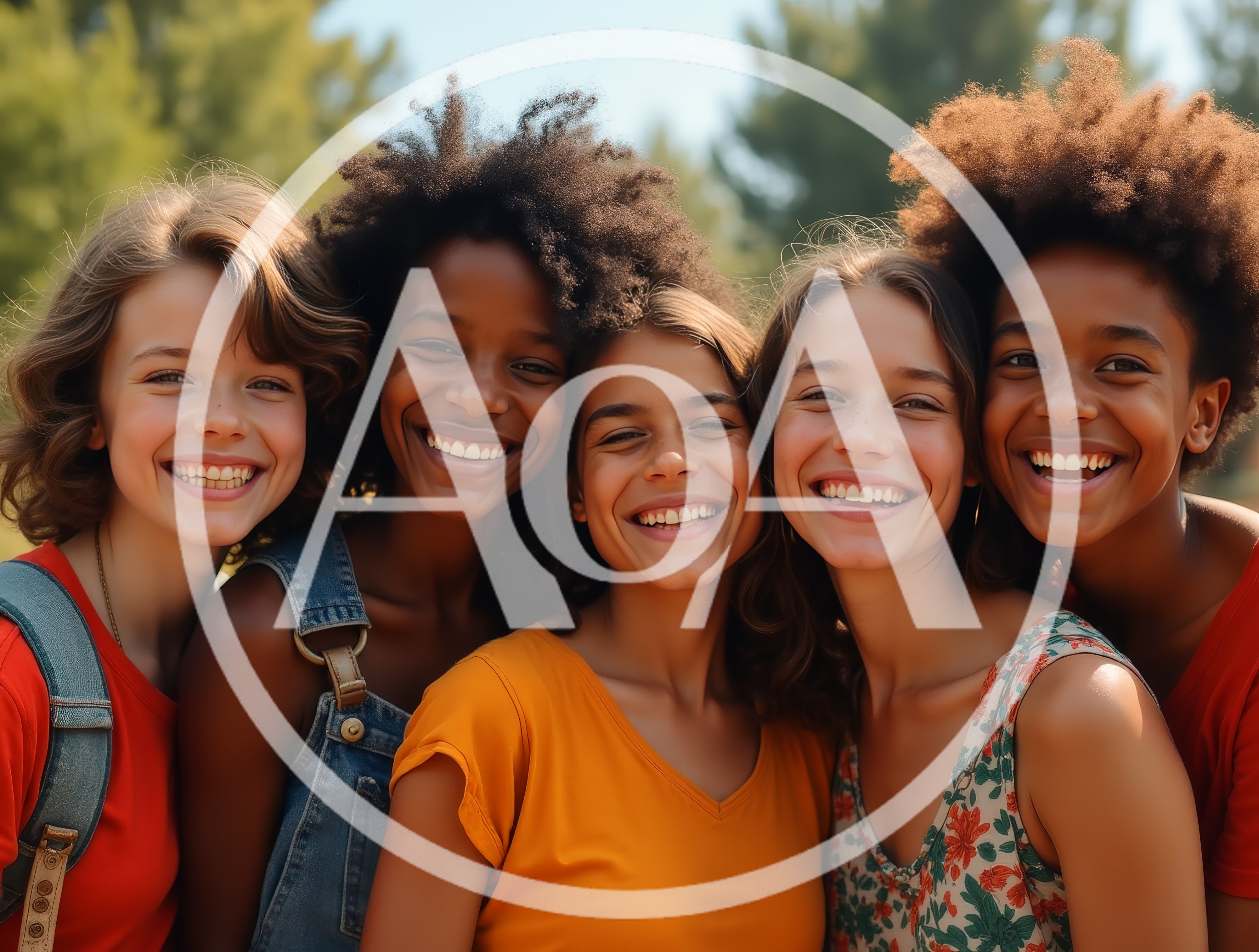 Group Of Diverse Young Women Smiling Together Outdoors