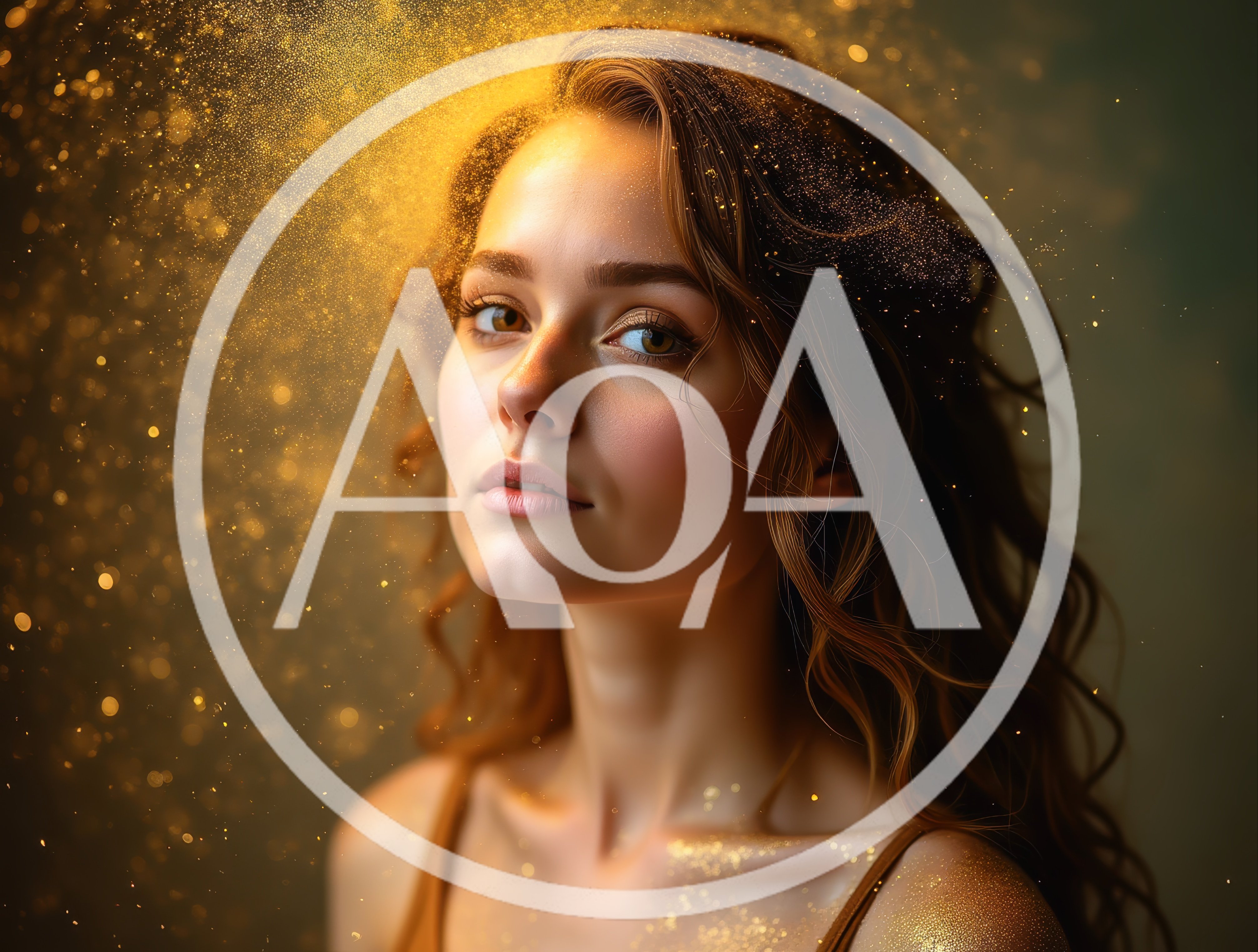 Portrait Of A Young Woman With Golden Glitter