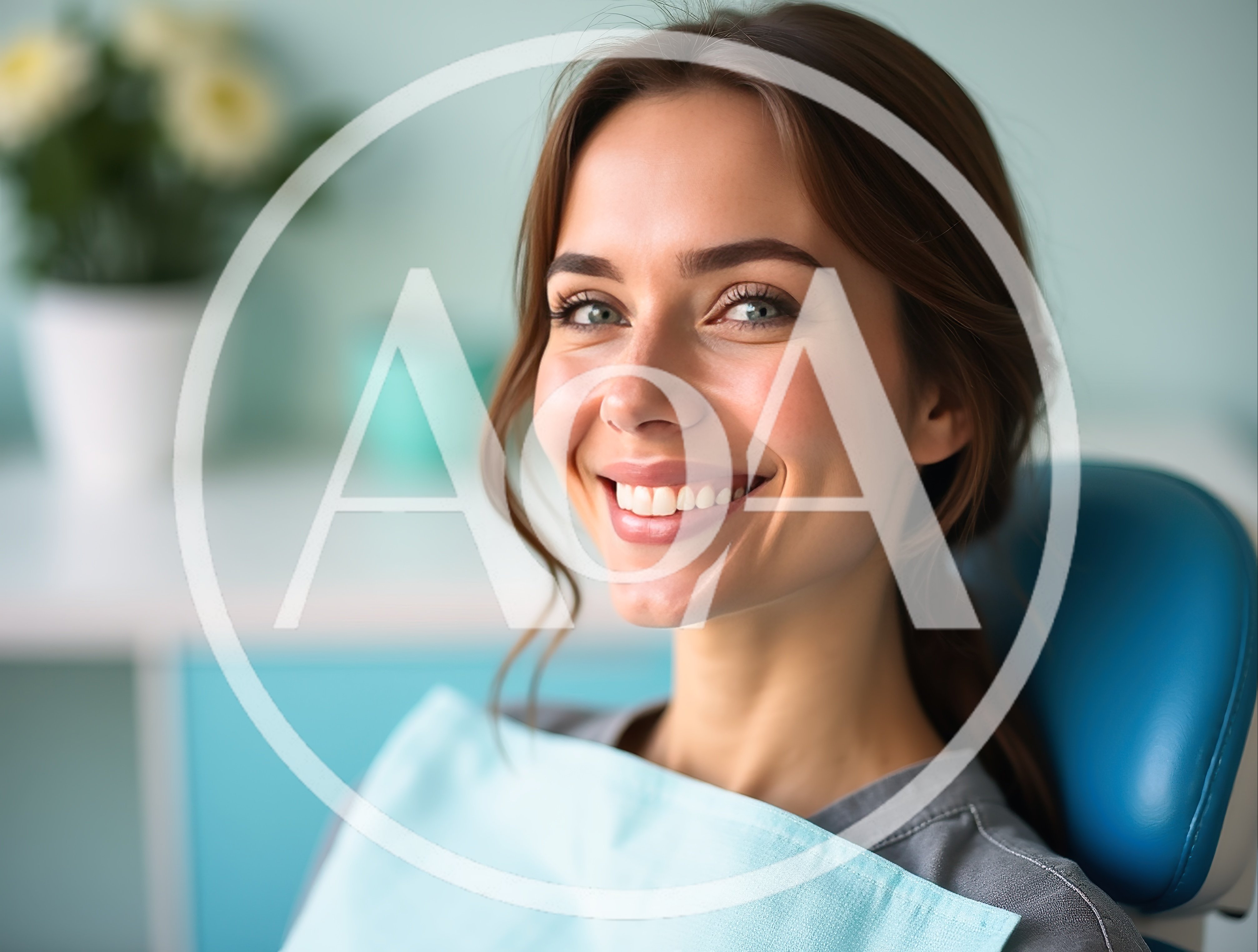 Smiling Woman Sitting In A Dental Chair