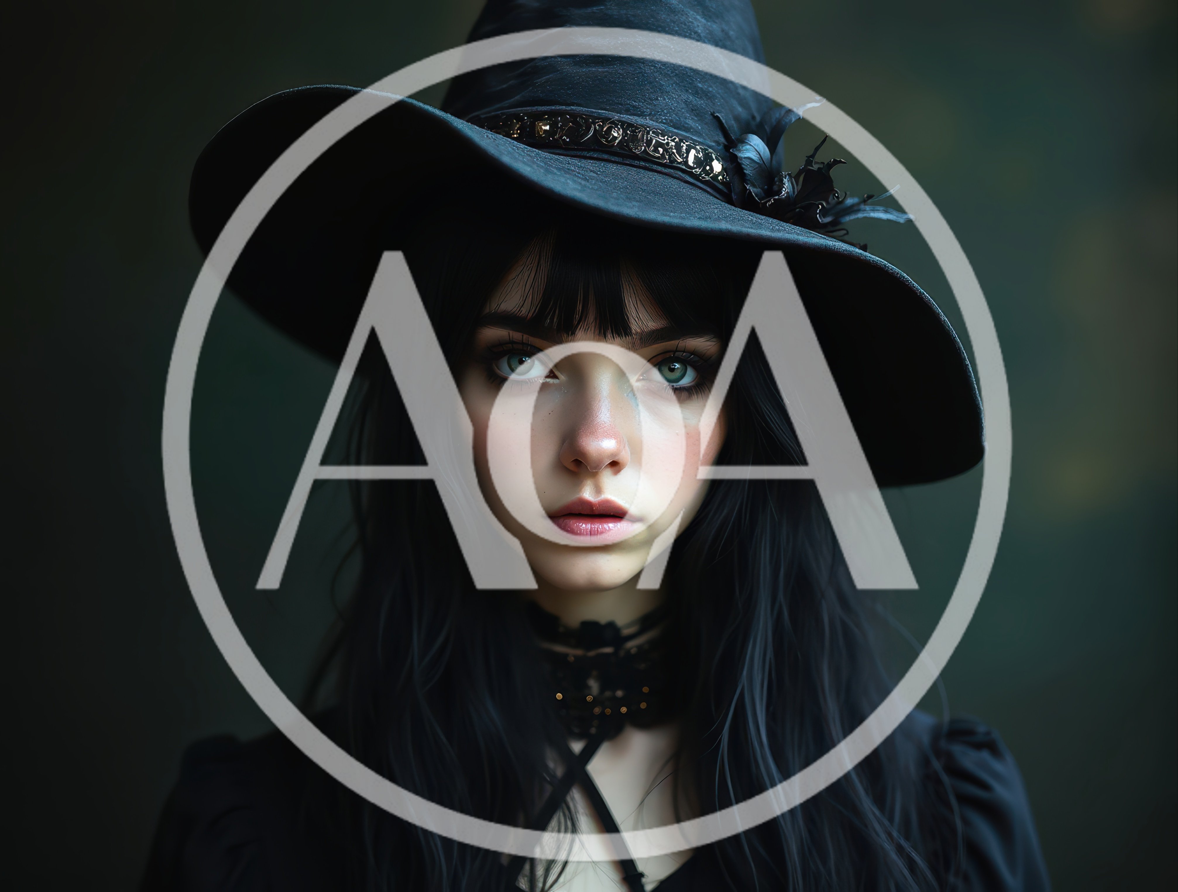 Portrait Of A Young Witch With Dark Hair