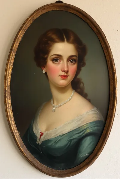 Oil Painting Portrait Of A Young Victorian Woman