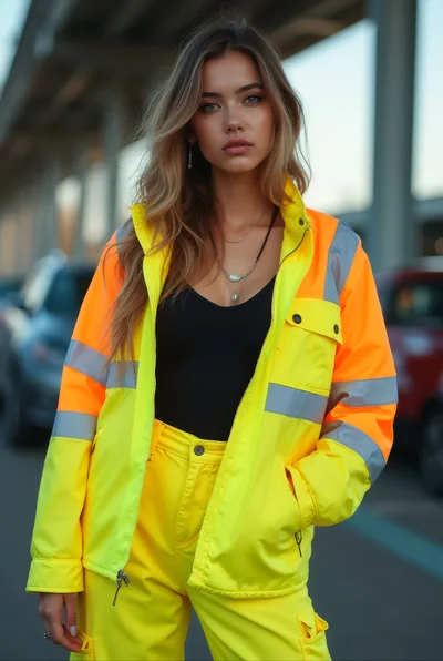 Young Woman Wearing High Visibility Construction Workwear
