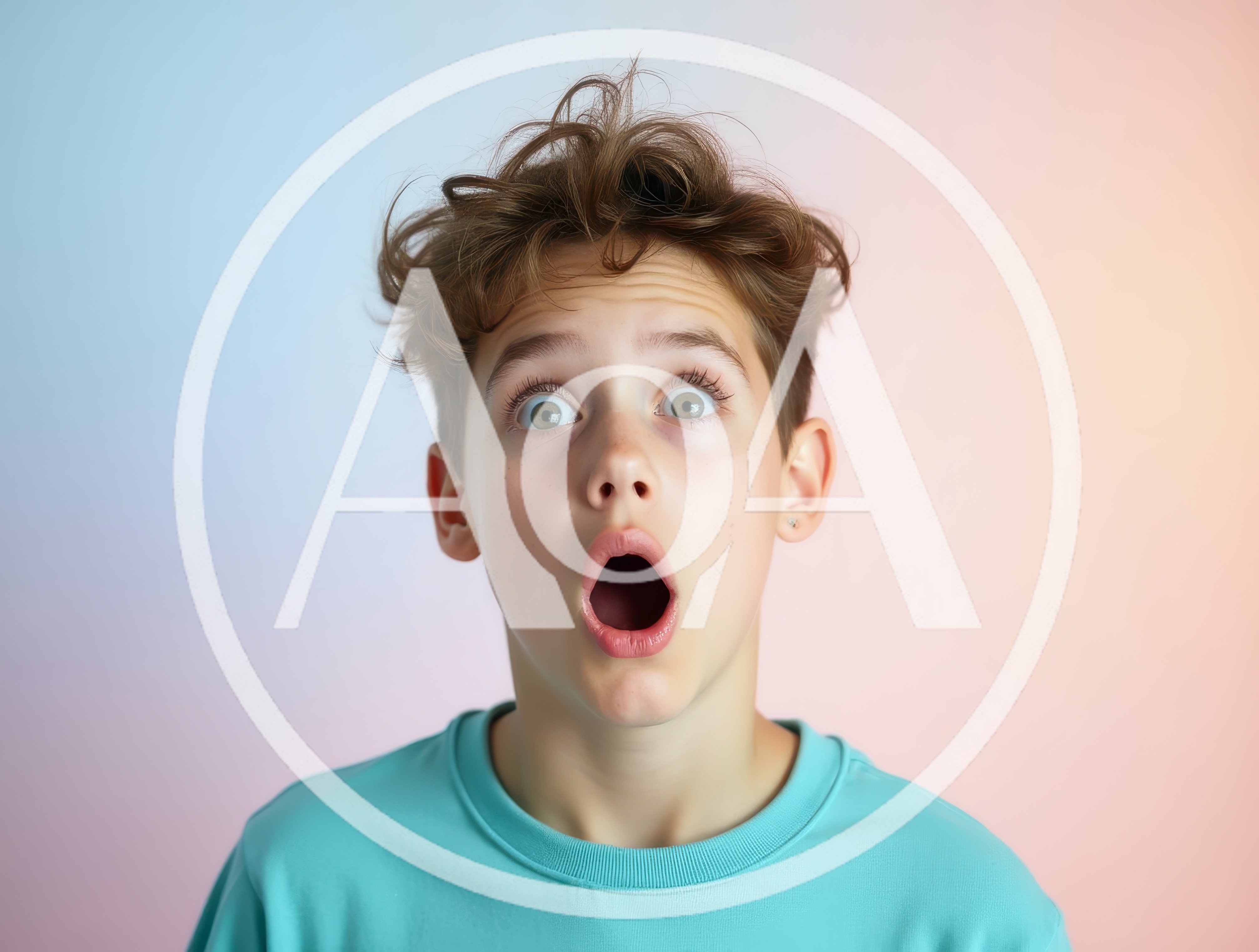 Surprised Young Boy With Wide Eyes And Open Mouth