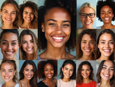 Collage Of Diverse Women Smiling At The Camera