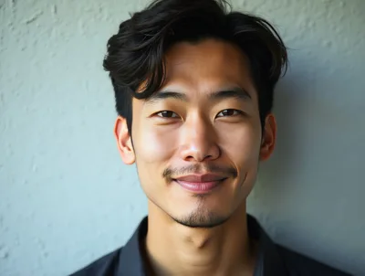 Portrait Of A Smiling Young Asian Man