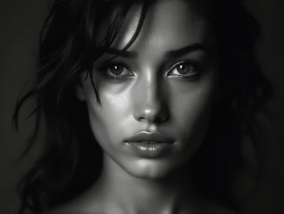 Close Up Portrait Of A Young Woman