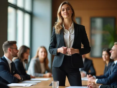 Professional Businesswoman Leading A Corporate Boardroom Meeting
