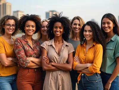 Diverse Group Of Confident Women Standing Together